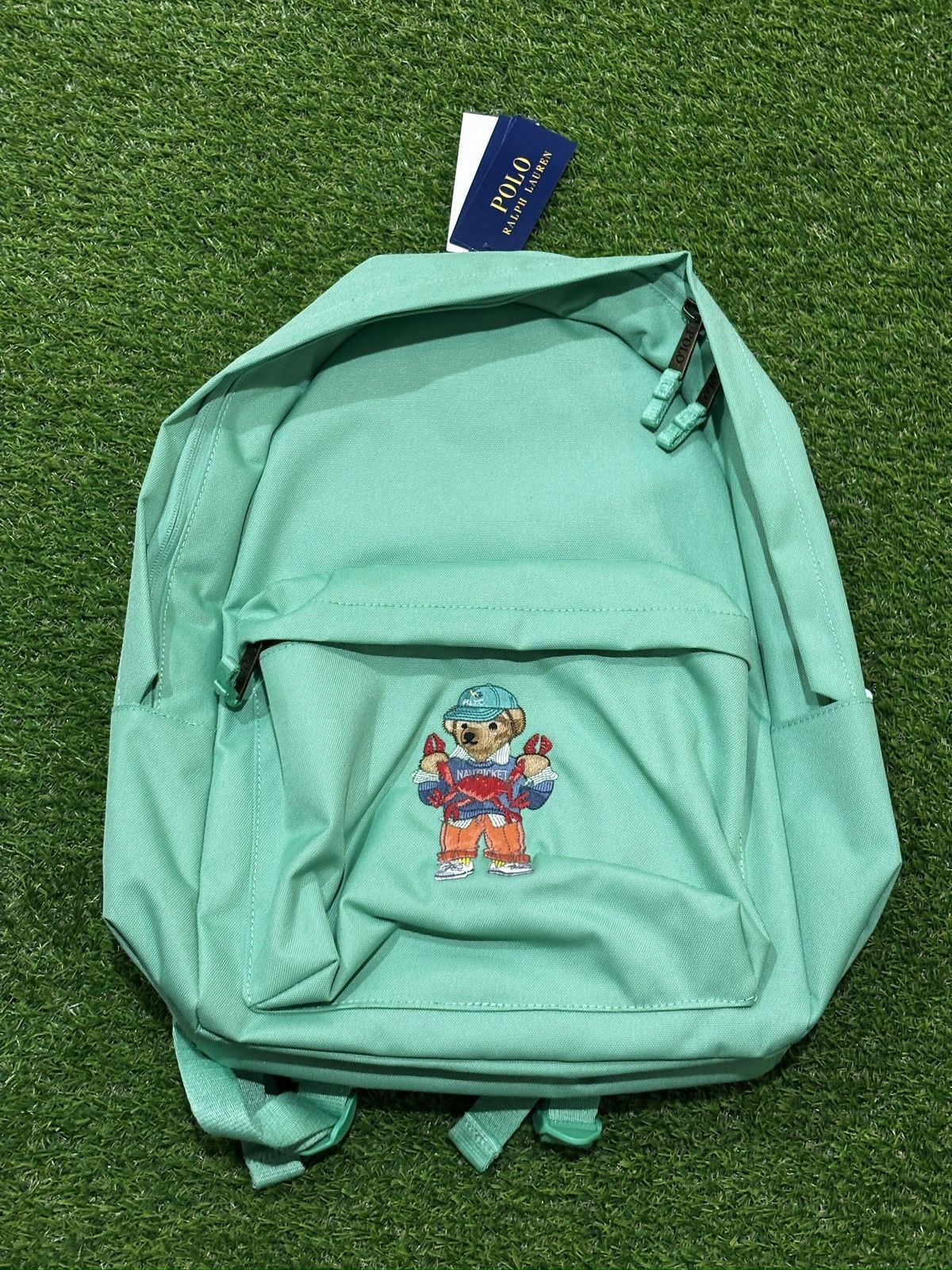 Polo Ralph Lauren Polo RL Bear Canvas Backpack College Plato Green 9AR149-F4L Size ONE SIZE - 3 Thumbnail