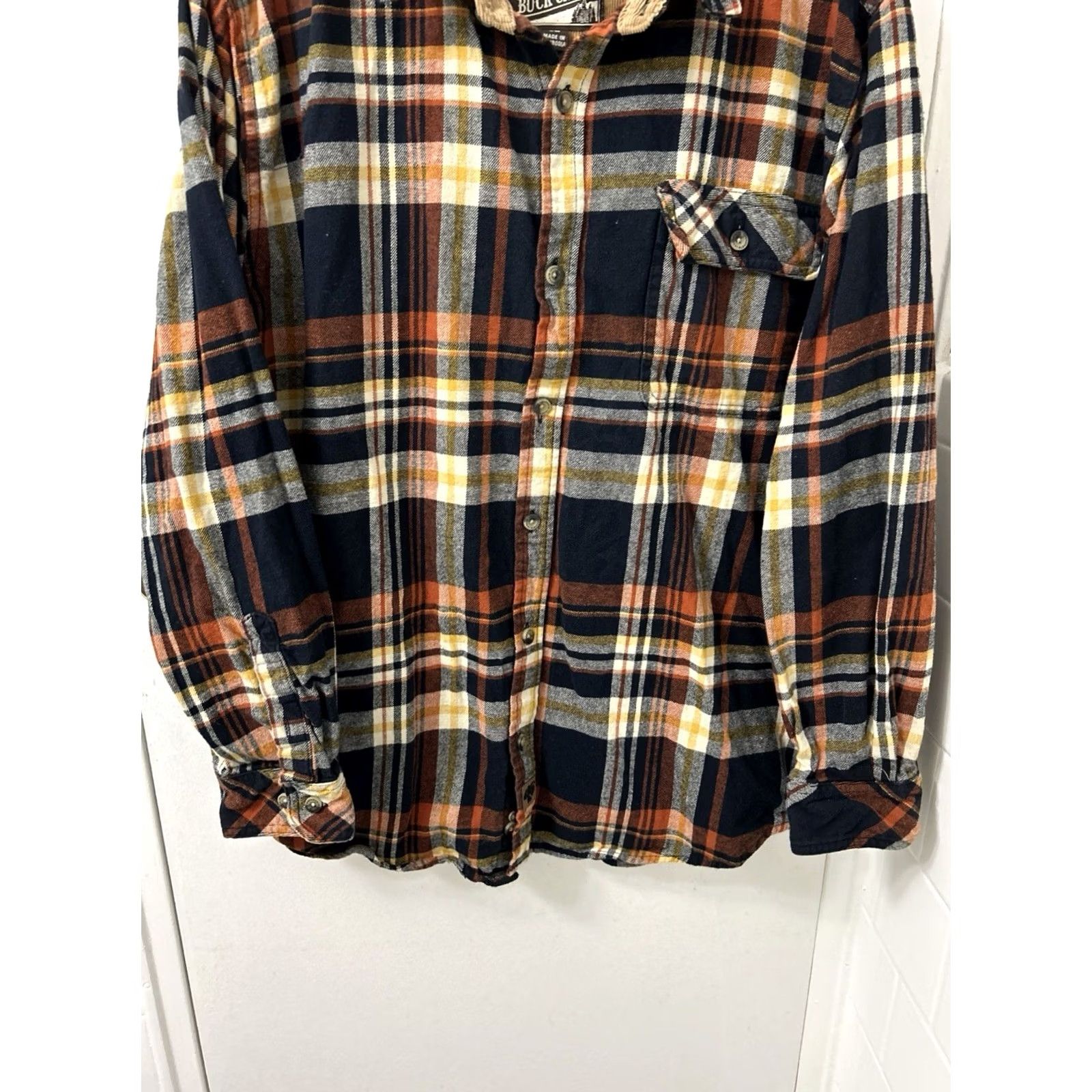 Vintage Legendary Whitetails Buck Camp Shirt Mens Large Orange Plaid Flannel Button-Down Shirt Size US L / EU 52-54 / 3 - 3 Thumbnail