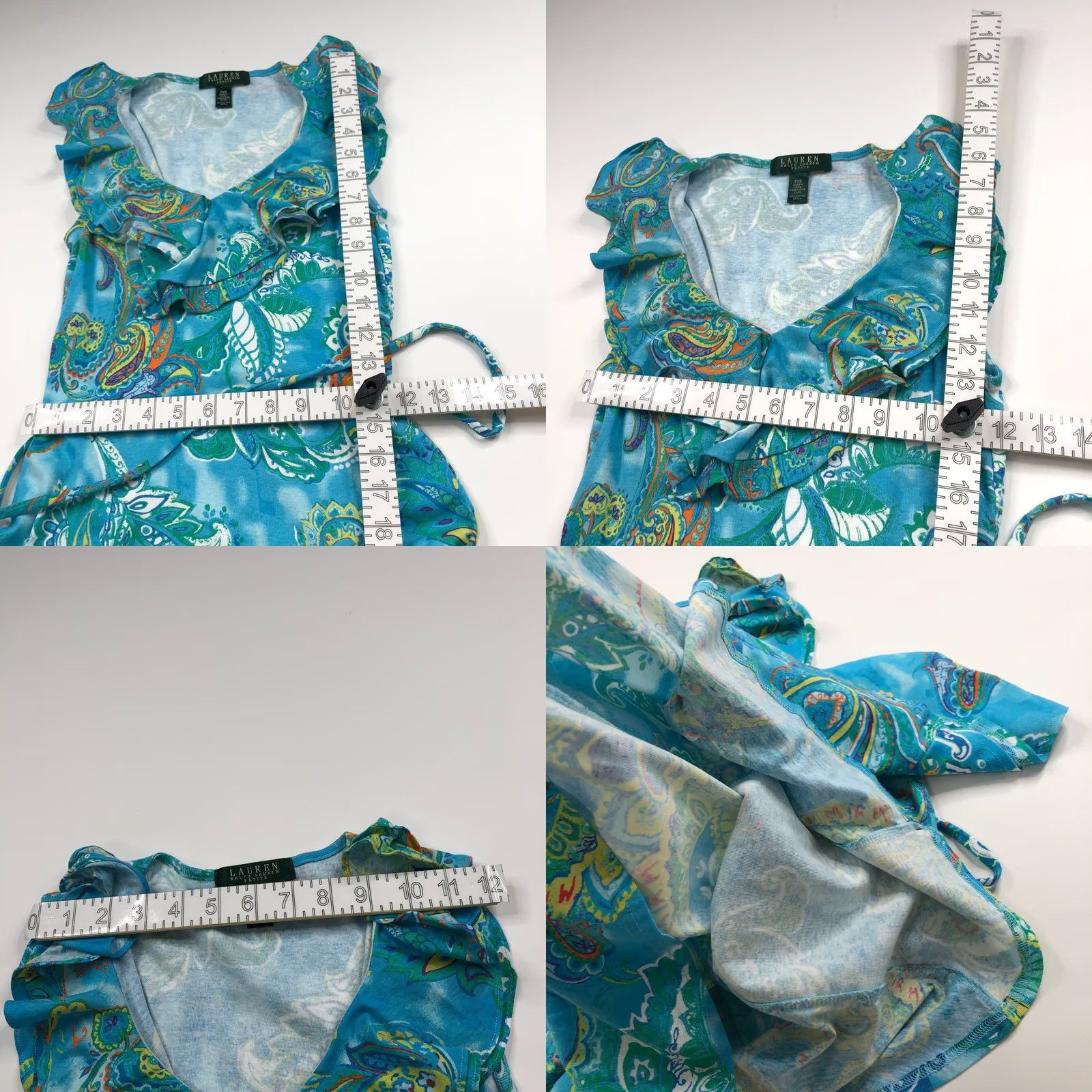 Ralph Lauren Lauren Ralph Lauren Petite PXS Fit And Flare Mini Dress Paisley Blue Dress Size XS / US 0-2 / IT 36-38 - 8 Thumbnail