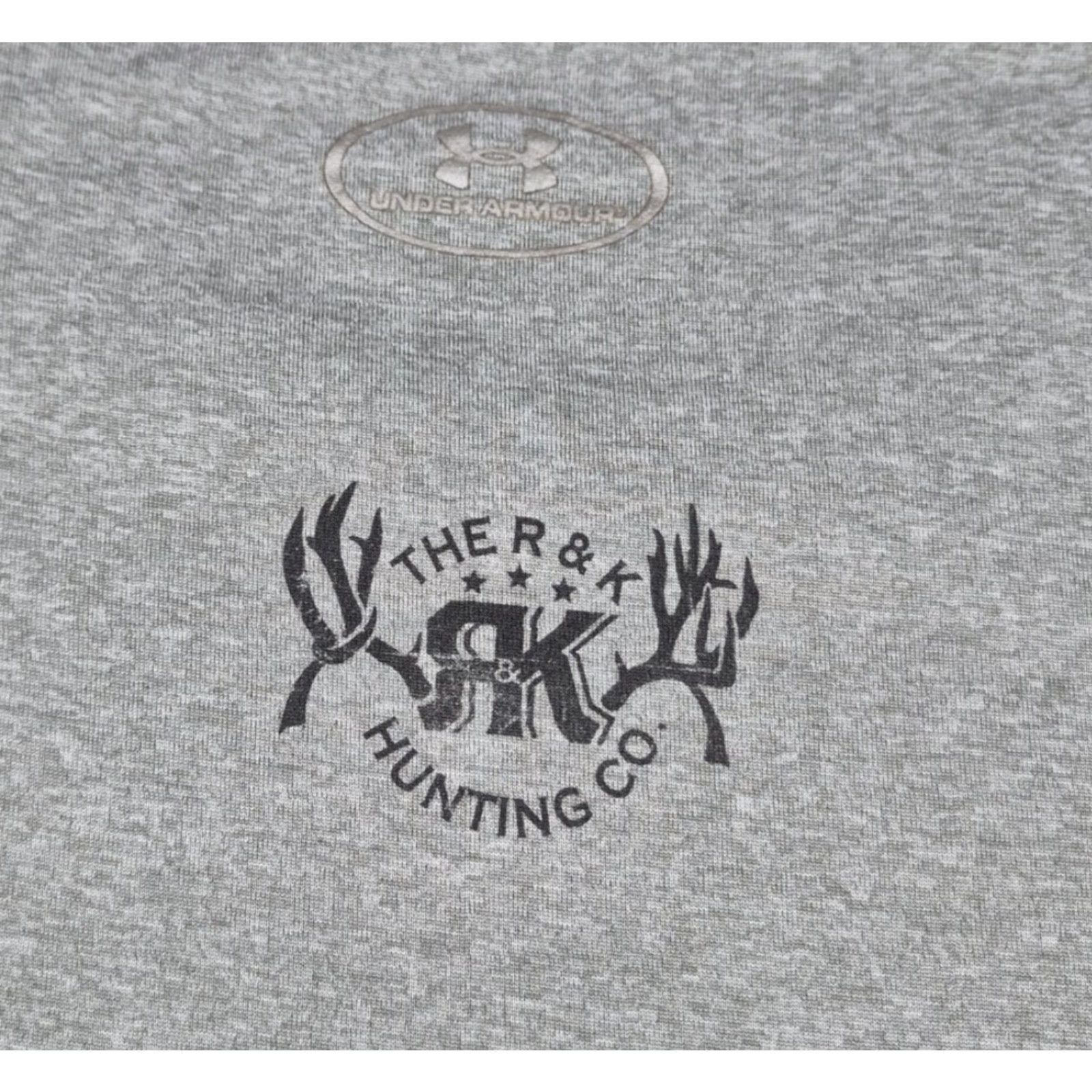 Under Armour Under Armour HeatGear Shirt Mens 2XL Gray T-Shirt Short Sleeve Graphic Print R&K Hunting Co Logo Activewear Casual Sports Mens 2XL Size US XXL / EU 58 / 5 - 7 Thumbnail