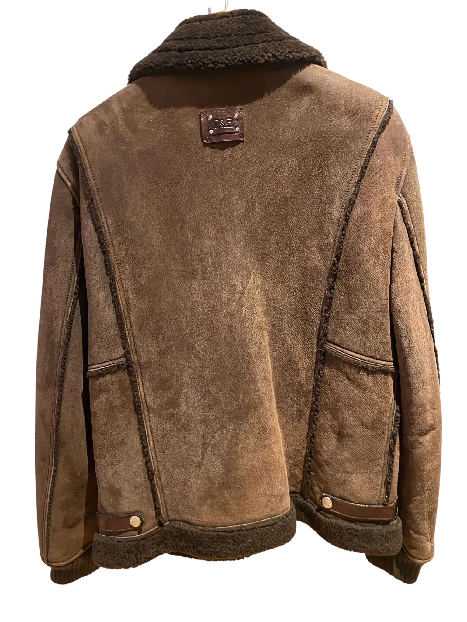 Dolce & Gabbana 2000'S LAMB SKIN SUEDE LEATHER SHEARLING JACKET Size US L / EU 52-54 / 3 - 4 Thumbnail