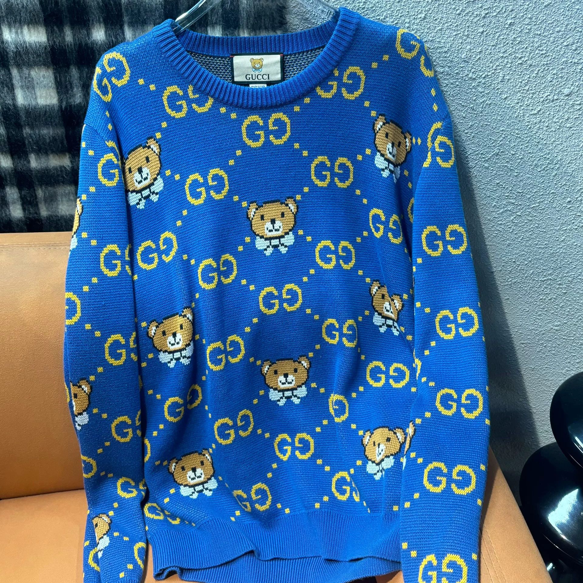 Gucci Gucci Collaborative Bear Logo Wool Sweater Size US XXL / EU 58 / 5 - 1 Thumbnail