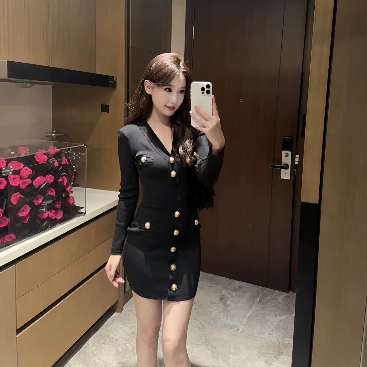 Balmain Balmain mar472 V-neck knit longsleeve gold dress FR36 Size XS / US 0-2 / IT 36-38 - 8 Thumbnail