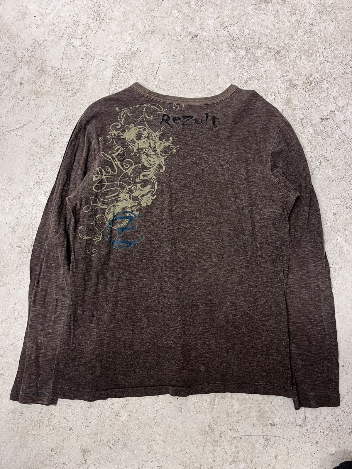 Vintage Brown y2k rezult long sleeve tee Size US S / EU 44-46 / 1 - 4 Thumbnail