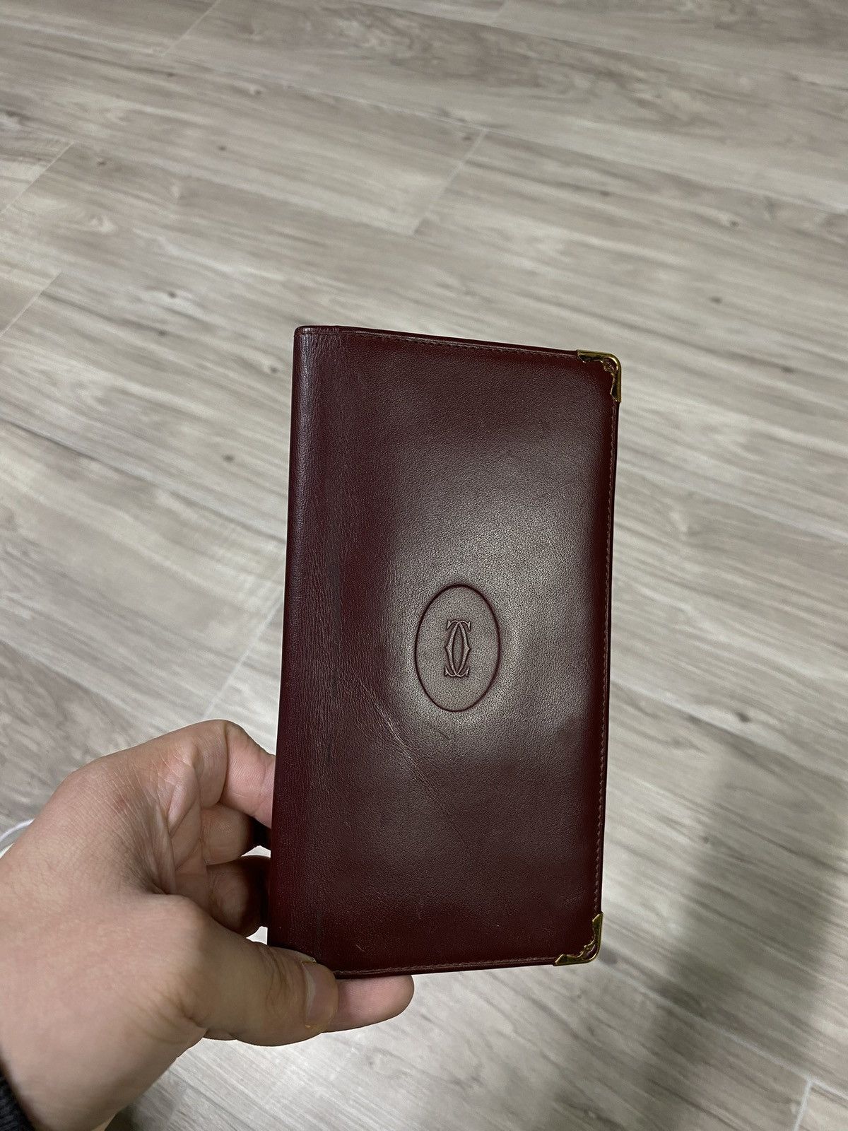 Cartier Cartier Red Long Leather Wallet Preowned Card Holder Size ONE SIZE - 2 Thumbnail