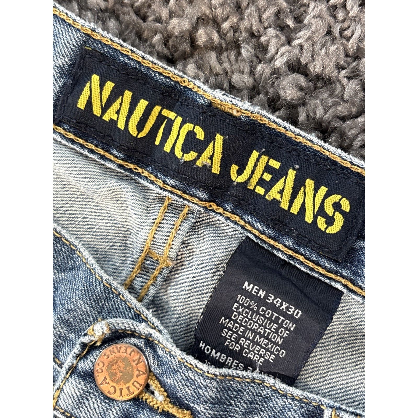 Nautica VINTAGE Nautica Jeans Mens 34x30 Blue Medium Wash Cotton Baggy Wide Y2K Jeans Men Size US 34 / EU 50 - 5 Thumbnail