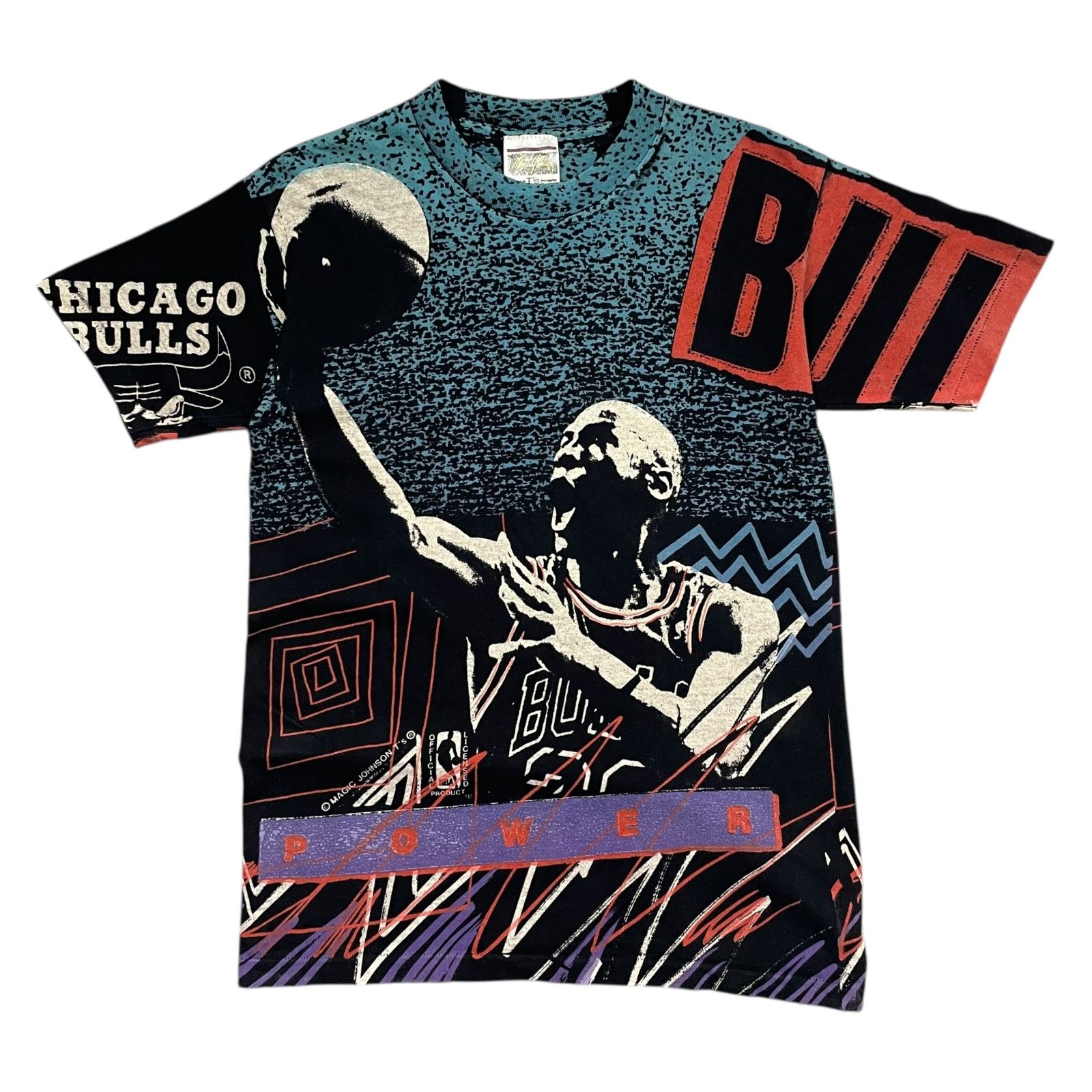 NBA VTG 90s CHICAGO BULLS JORDAN AOP MAGIC JOHNSON T'S T-SHIRT Size US M / EU 48-50 / 2 - 1 Thumbnail