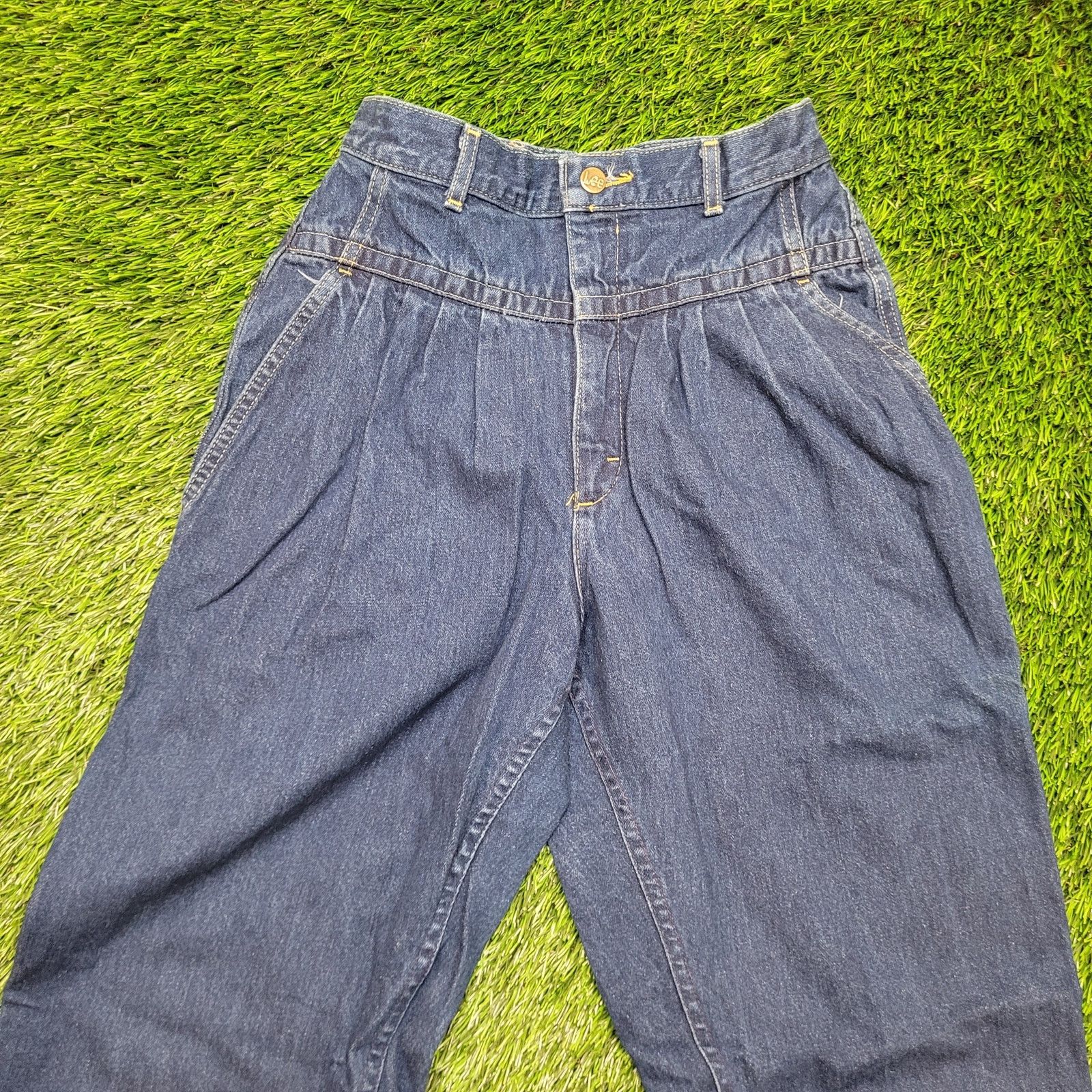 Lee VTG 80s Lee High Rise Mom Jeans Womens 27x32 Pleated Tapered Size 27" / US 4 / IT 40 - 2 Thumbnail