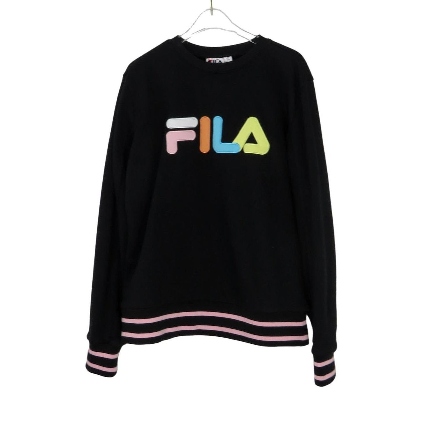Fila × Vintage 90s FILA Black Crewneck Pullover Sweatshirt Small Blokecore Size S / US 4 / IT 40 - 1 Thumbnail