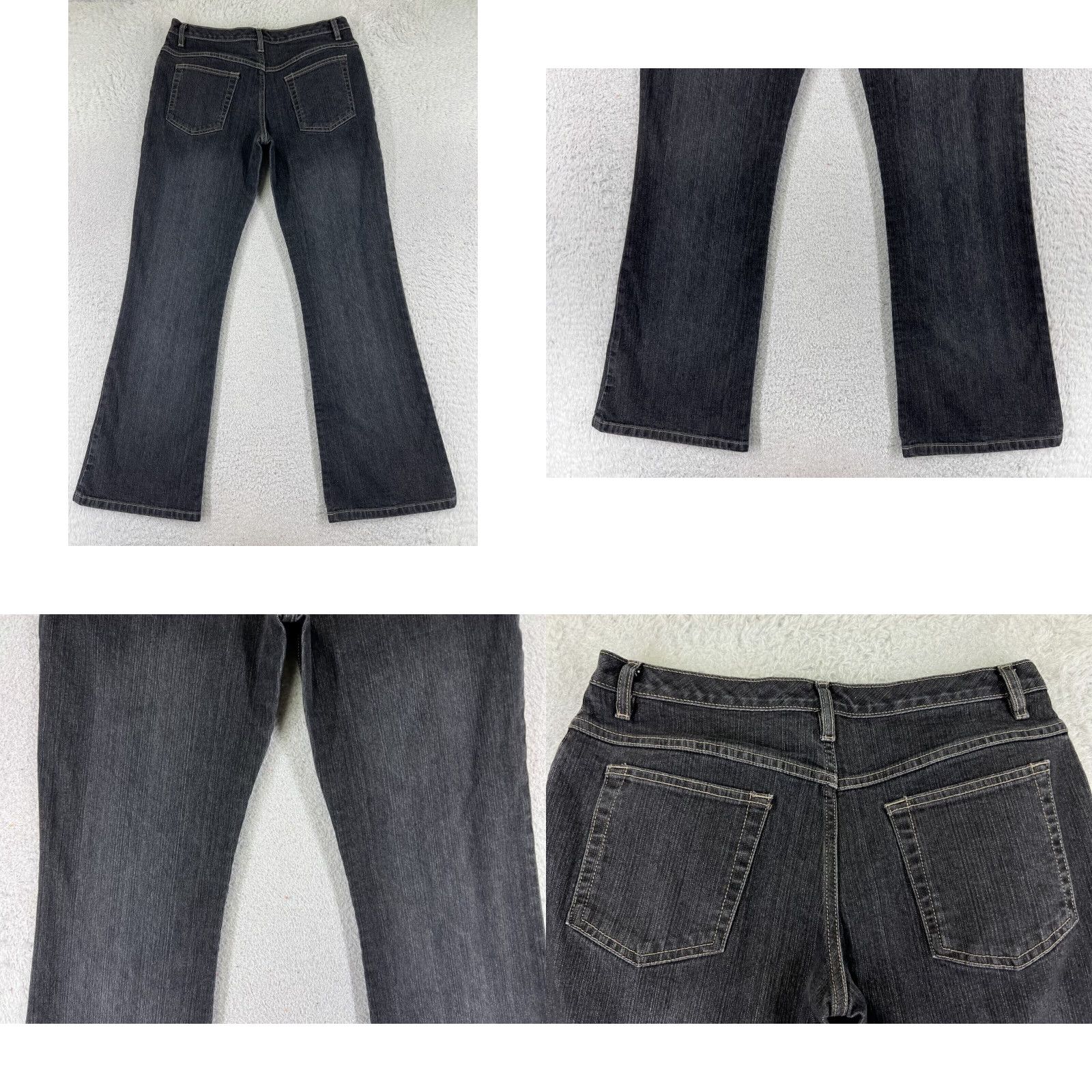 Lee Lee Riders Jeans Womens 9 Black Denim Flared Mid Rise 29x30 Cotton Blend 5-Pocket Design Lee Brand Shirt? Size 30" / US 8 / IT 44 - 9 Thumbnail