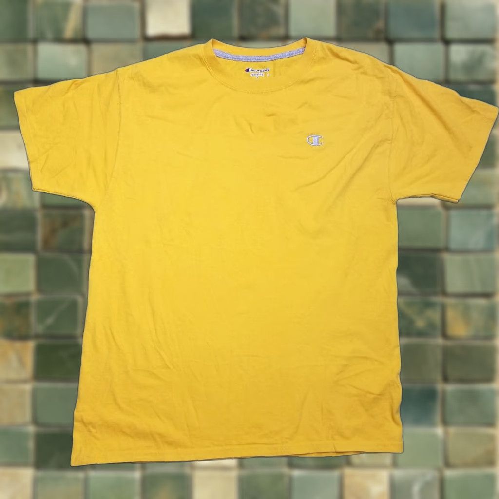Champion Champion Shirt Mens Large Yellow Short Sleeve Logo Crewneck Casual Size US L / EU 52-54 / 3 - 1 Thumbnail