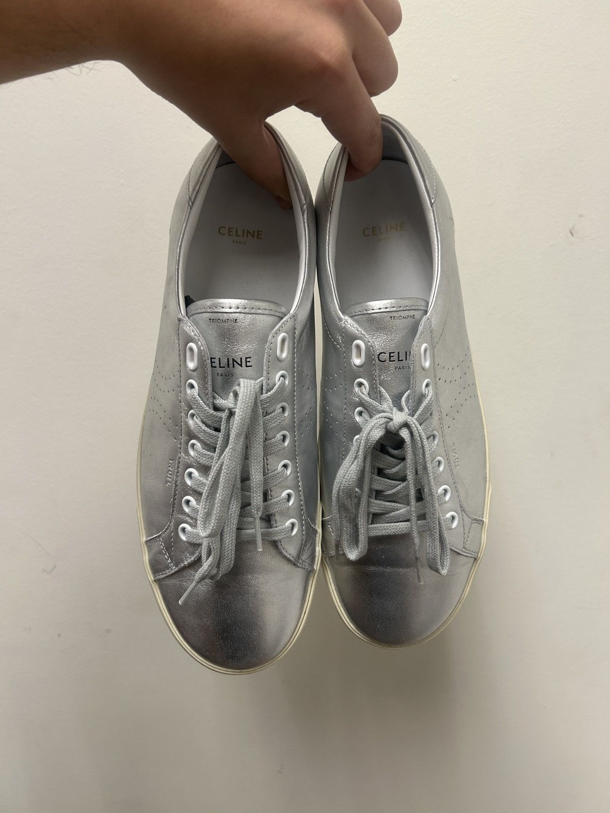 Celine WB! HEDI SLIMANE Triomphe Perforated Sneakers Size US 9 / EU 42 - 5 Thumbnail