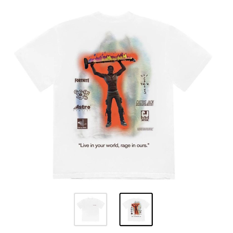 Travis Scott Travis Scott Cactus Jack Rage Emote Tee White Size US S / EU 44-46 / 1 - 3 Thumbnail
