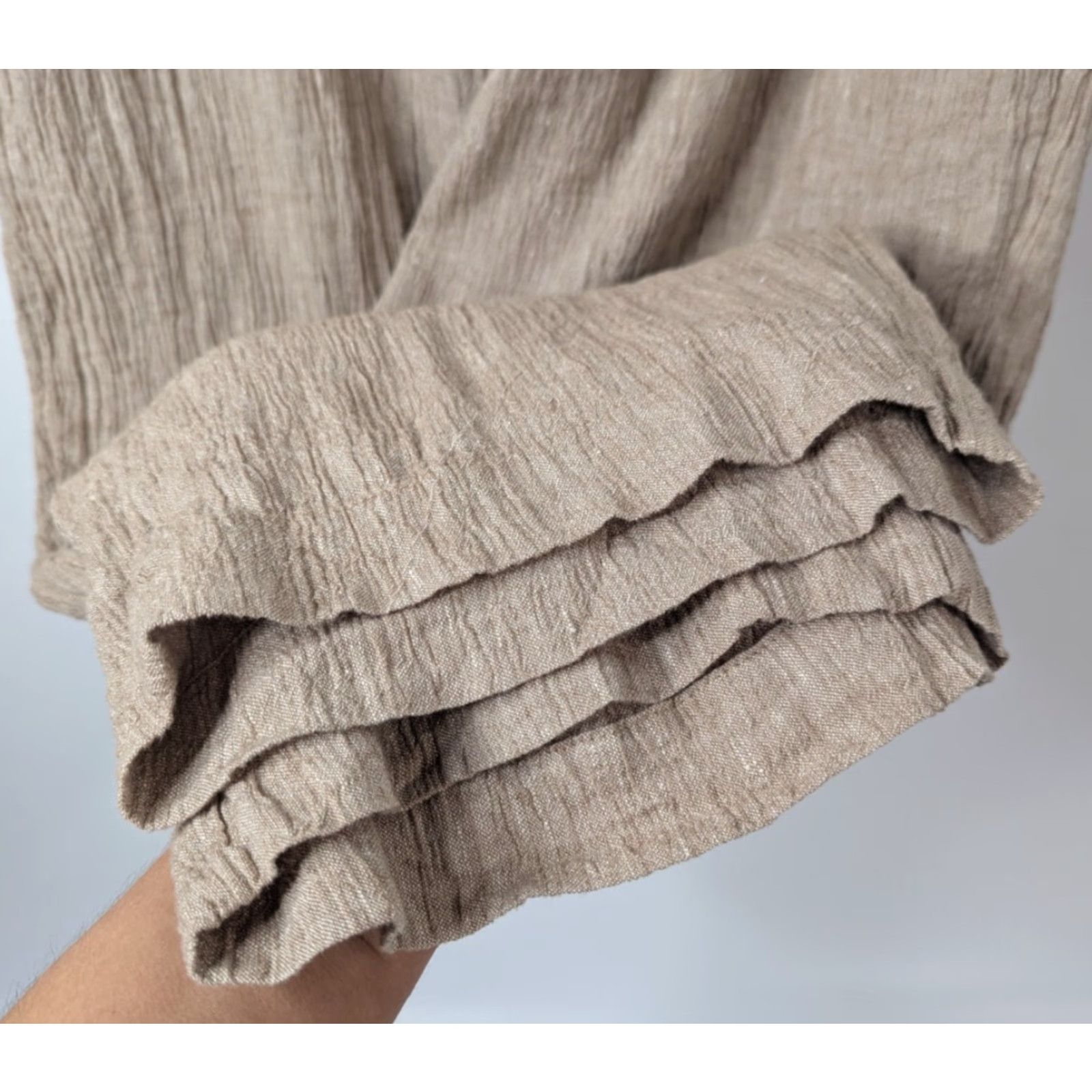 J. Jill J. Jill Pants Cropped Linen Blend High Rise Stretch Plus 1X Beige Striped Classic Workwear/Travel/Formal Womens Size 40" / US 18 - 2 Thumbnail