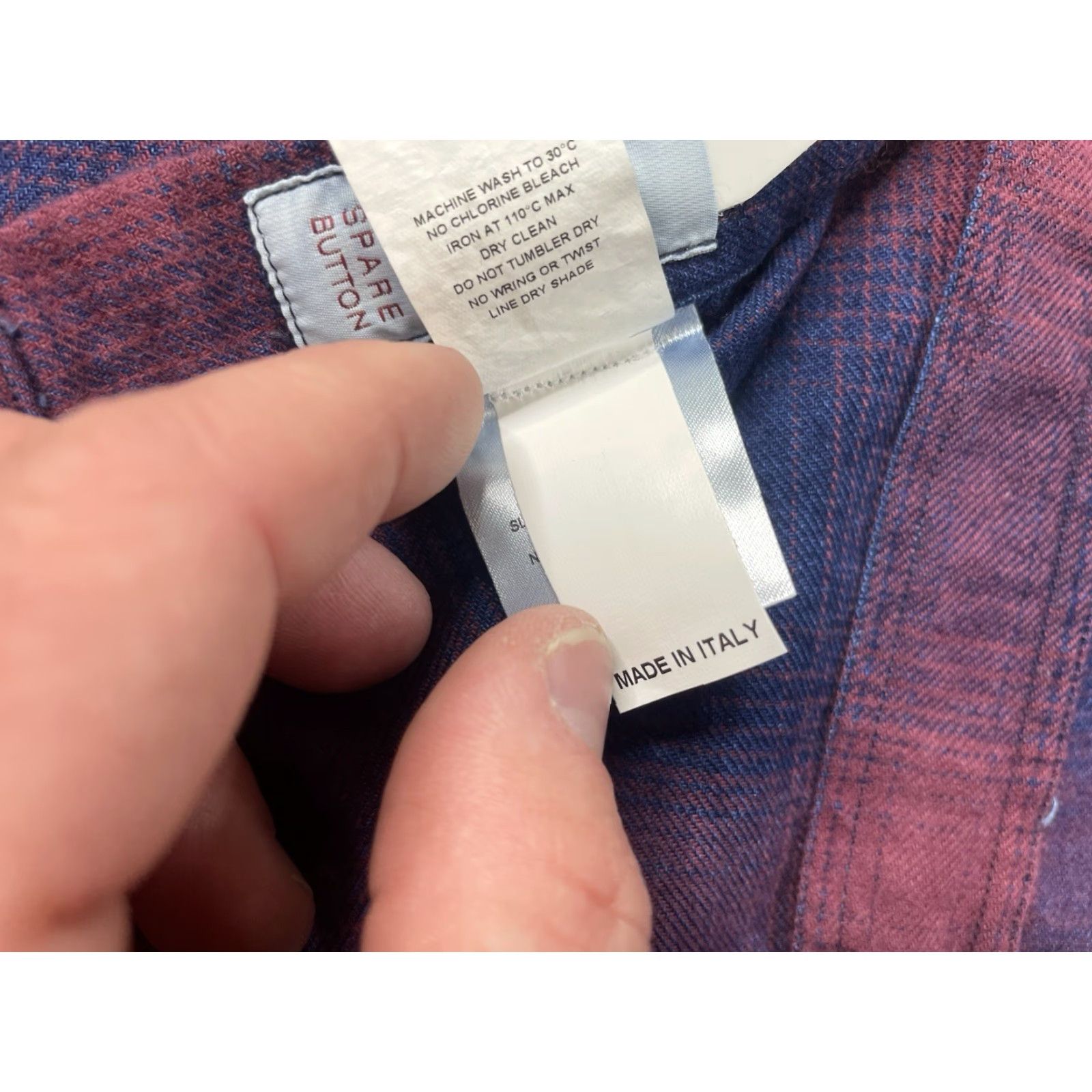 Glanshirt NWT Glanshirt Dress Shirt Men’s Size 42/16.5 Plaid Check 100% Cotton Multicolor Long Sleeve Button Collar Point Bre breathable Italy Size 46R - 4 Thumbnail