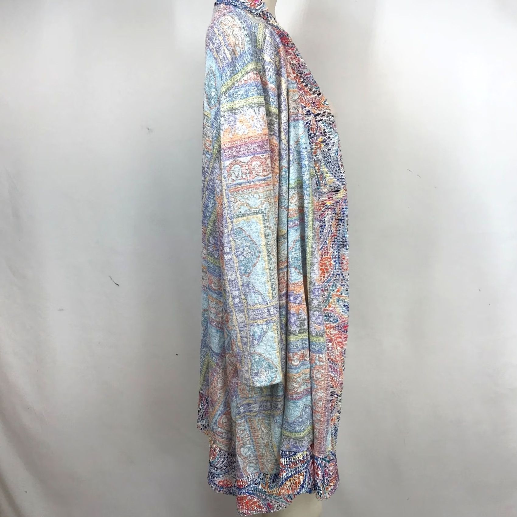 Avenue AVENUE Women's 26/28 Multicolor Open Front Long Sleeve Cardigan Sweater Size 4XL / US 24-26 - 3 Thumbnail