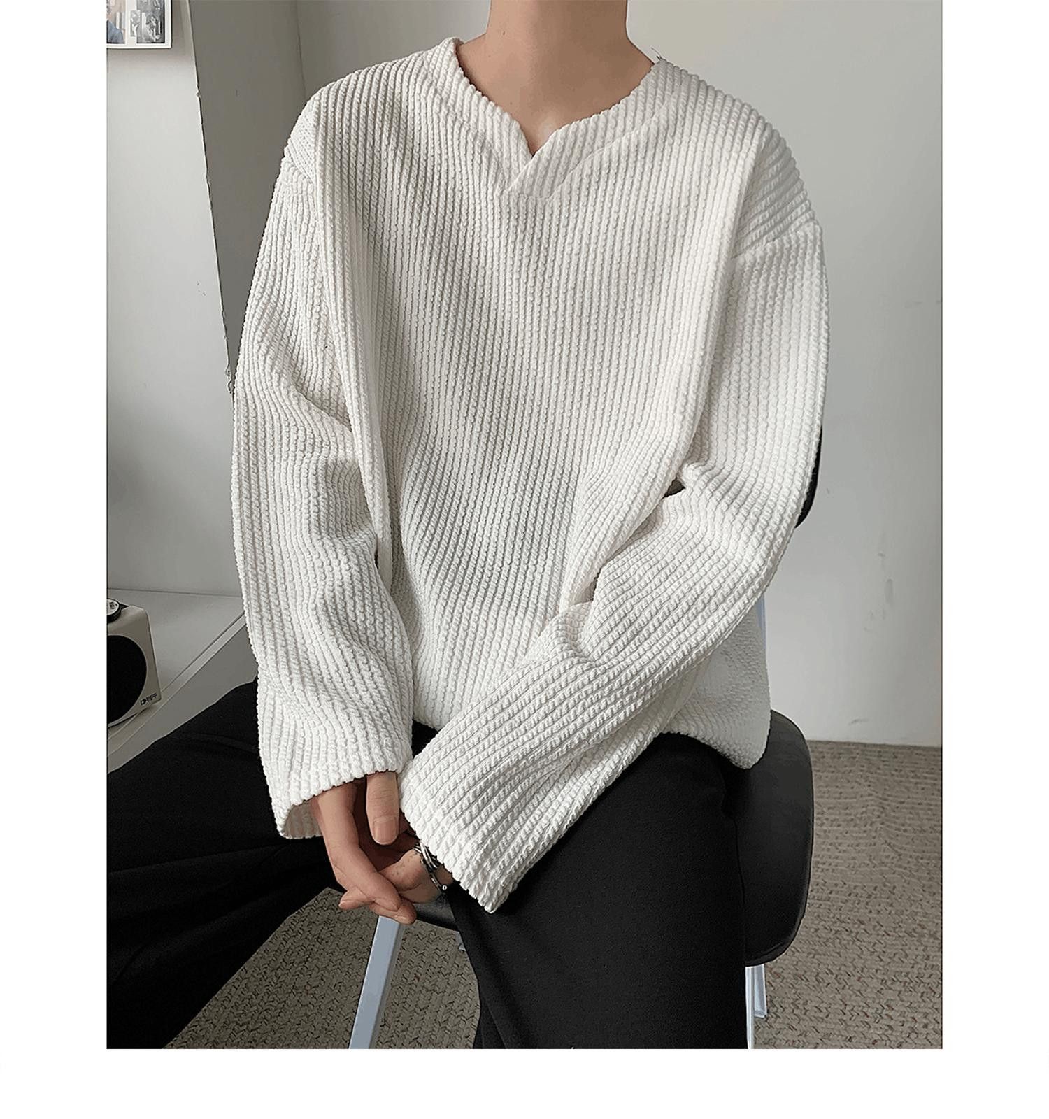 Vintage Strip Knit V Neck Pullover Size US M / EU 48-50 / 2 - 2 Thumbnail