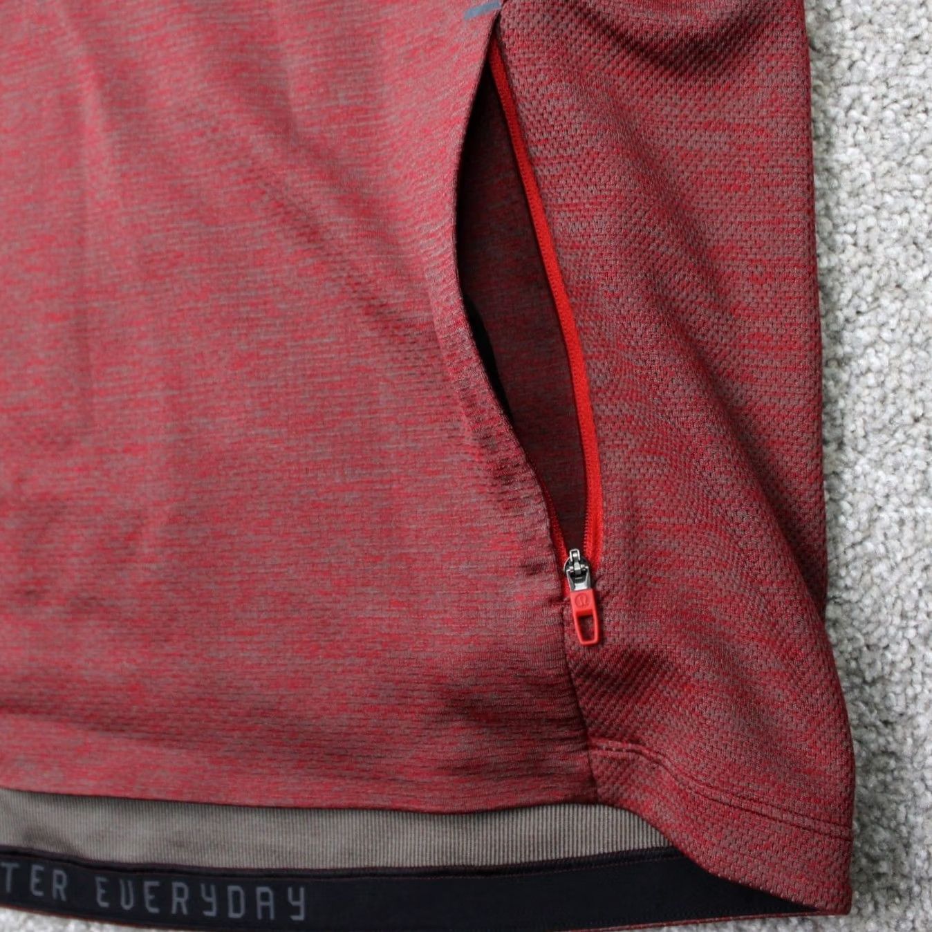 Lululemon Lululemon Hoodie Mens Medium red Textured Tech Hooded Sweatshirt Vented Pullover Size US M / EU 48-50 / 2 - 7 Thumbnail