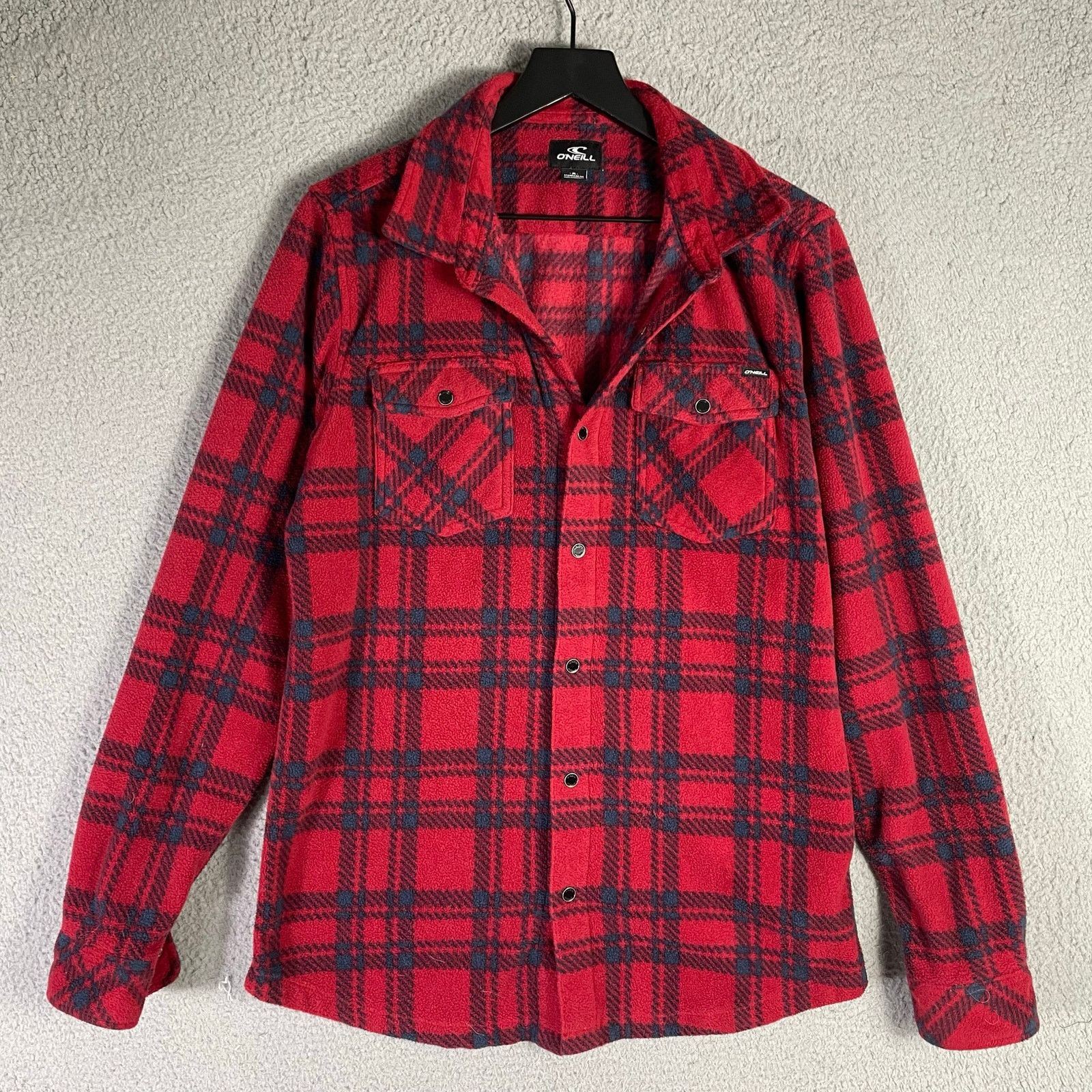 O'Neill O'Neill Men's Red Black Plaid Button-Up Shirt Fleece Medium Size US M / EU 48-50 / 2 - 1 Thumbnail