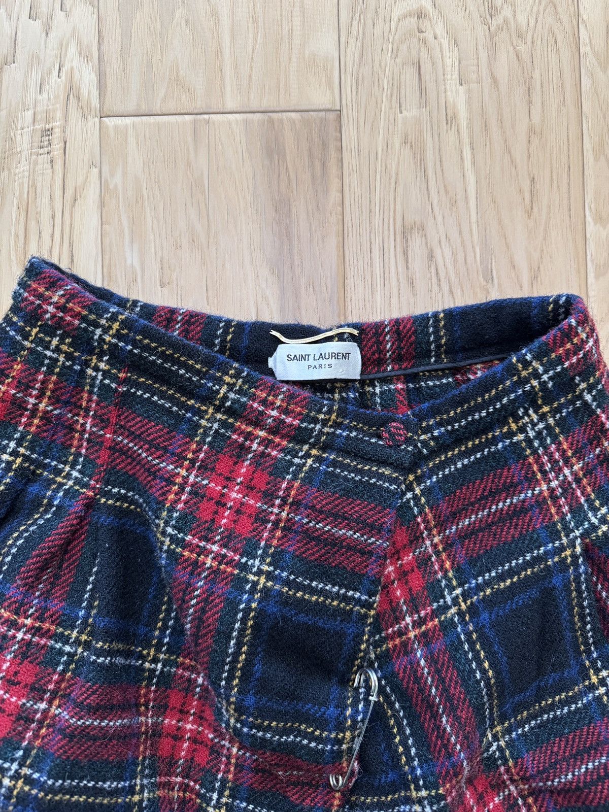 Saint Laurent Paris Saint Laurent Runway FW 14 Tartan Wool Skirt Sz 40 Size 27" / US 4 / IT 40 - 3 Thumbnail