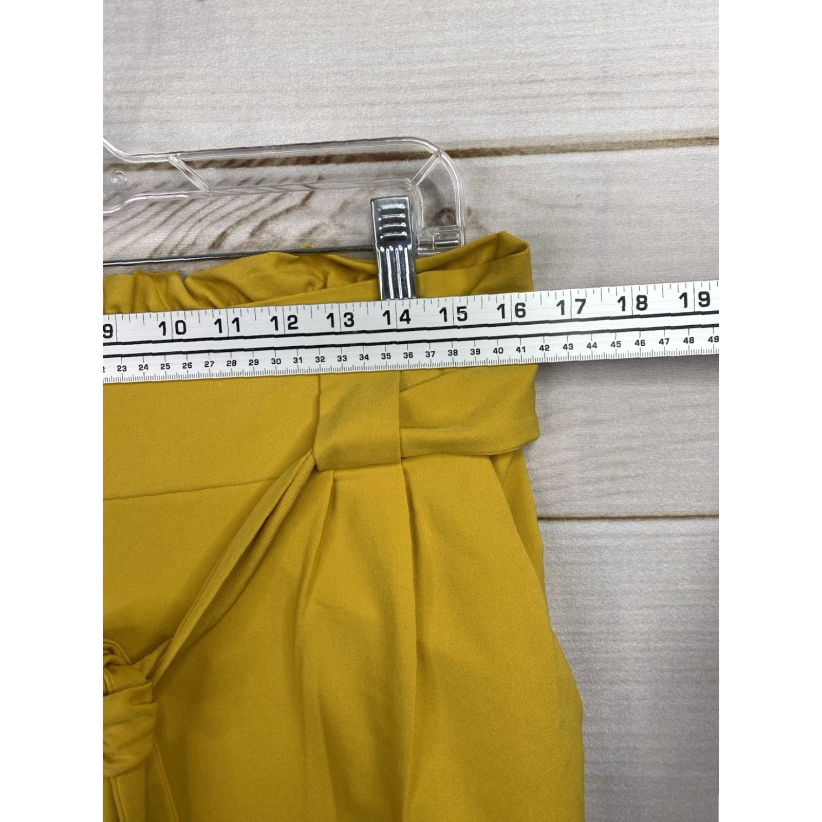 Vintage Grace Karin Pants Women XL Gold High Waist Casual Pencil Bow Ruffle Belt Tapered Paperbag Size 40" / US 18 - 2 Thumbnail