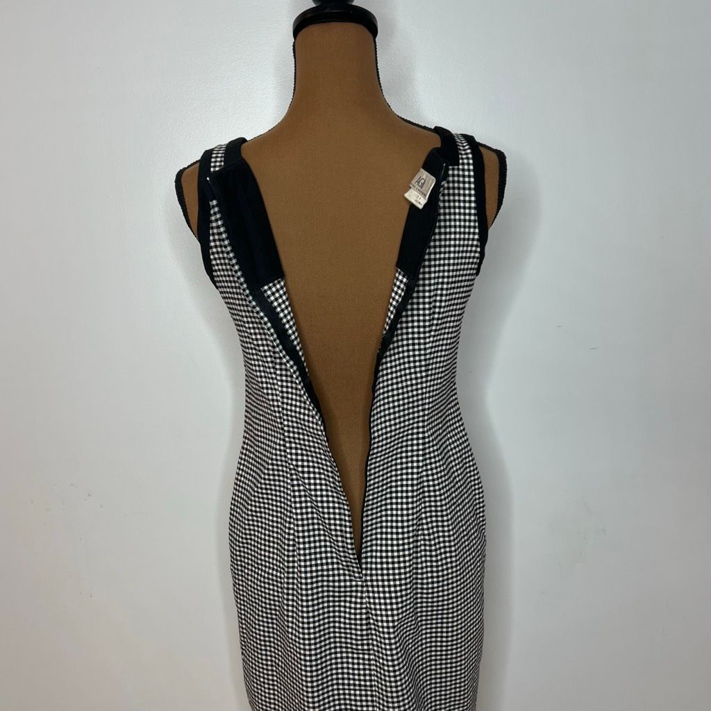 Vintage AGB Dress Byer California Vintage Black & White Gingham Plaid Print, Women’s 6 Size M / US 6-8 / IT 42-44 - 6 Thumbnail