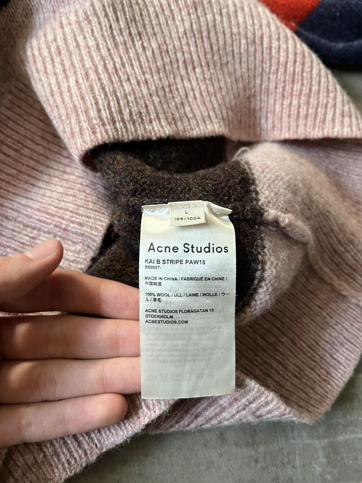 Acne Studios Acne Studios Kai B striped wool multicolor sweater Size US L / EU 52-54 / 3 - 10 Thumbnail