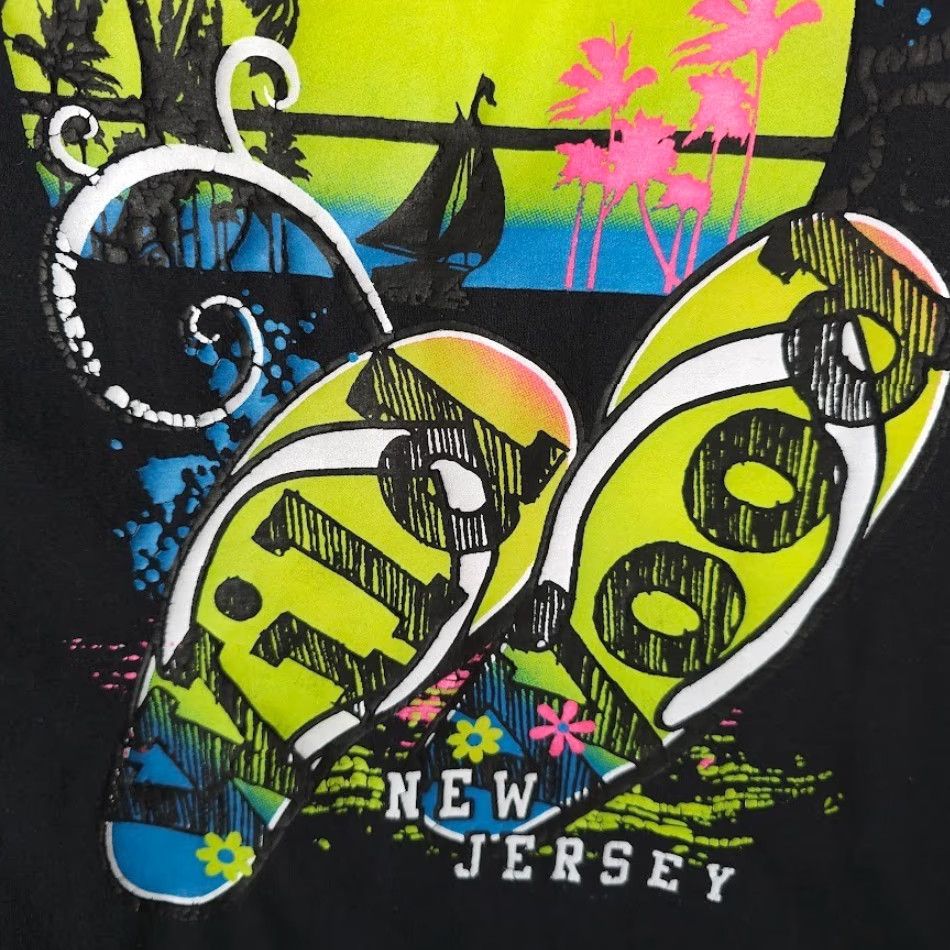 Jerzees VINTAGE Wildwood New Jersey T Shirt Mens Large Black Beach Palm Trees Sailboat Size US L / EU 52-54 / 3 - 3 Thumbnail