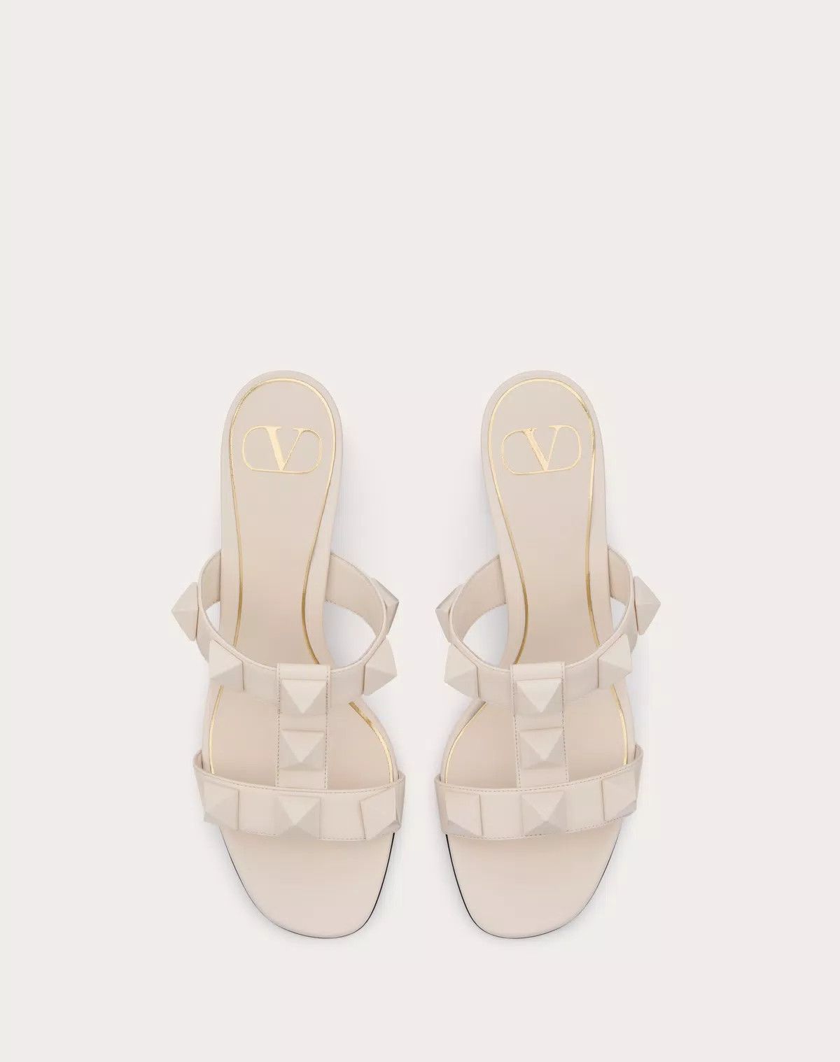 Valentino o1s1wg110625 Roman Stud Slide Sandal in White Size US 12 / IT 42 - 4 Thumbnail
