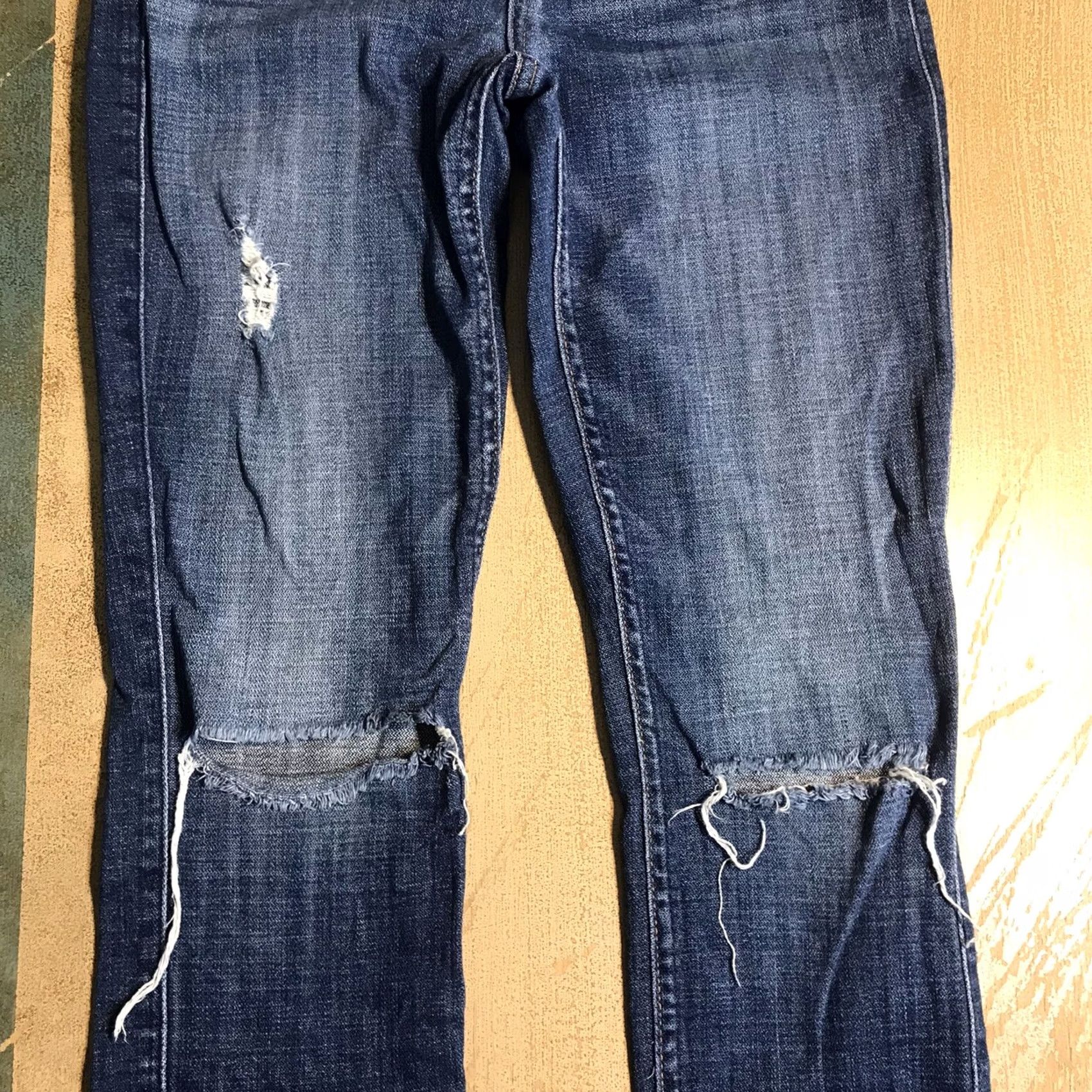 7 For All Mankind VINTAGE 7 For All Mankind Jeans Womens High Waist Skinny Distressed Blue 28 Inseam 90s Bohemian Womens Jeans Size 26" / US 2 / IT 38 - 4 Thumbnail