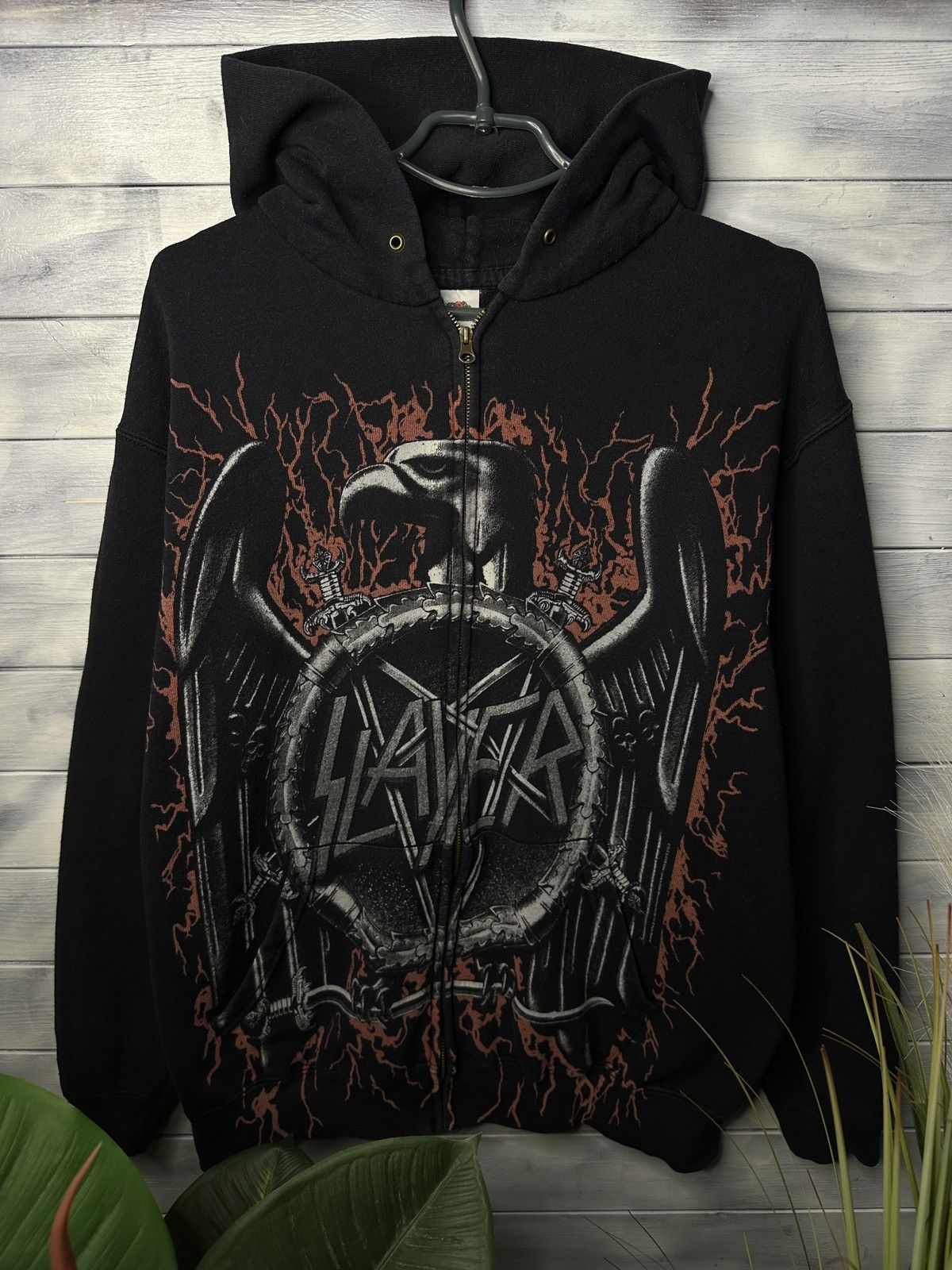 Band Tees Rare Vintage Zip Hoodie Slayer Two Big Logo Eagle Anarchy Size US L / EU 52-54 / 3 - 1 Thumbnail