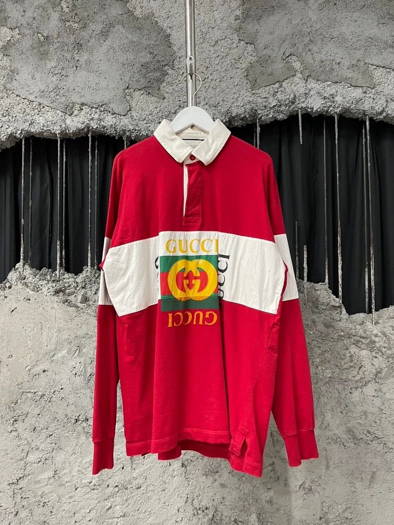 Gucci Gucci Long Sleeve Polo Shirt-dmc Size US S / EU 44-46 / 1 - 1 Thumbnail