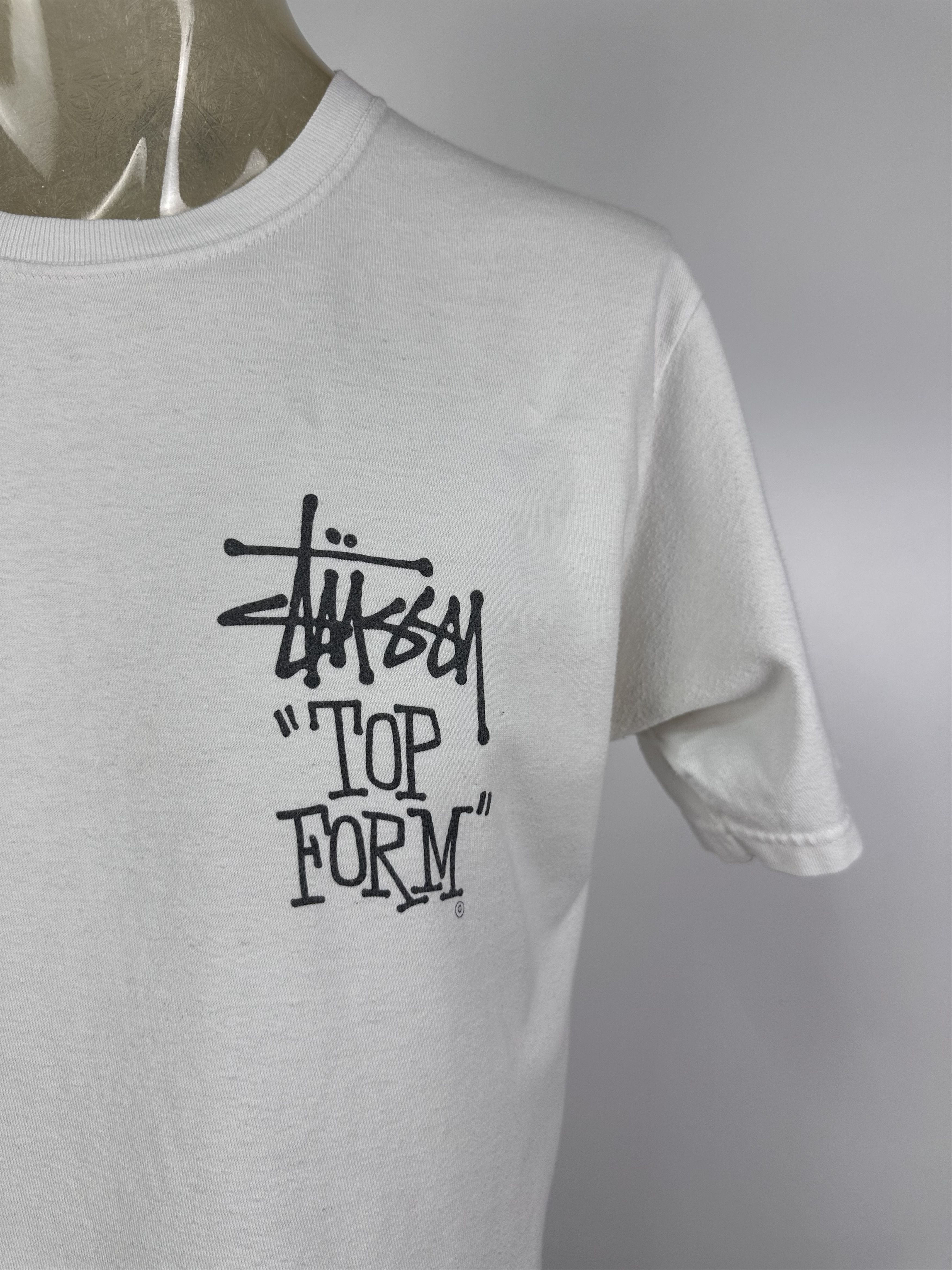 Stussy × Vintage Stussy Top Form Design Tee Shirt White Short Sleeve Size M Size US M / EU 48-50 / 2 - 2 Thumbnail