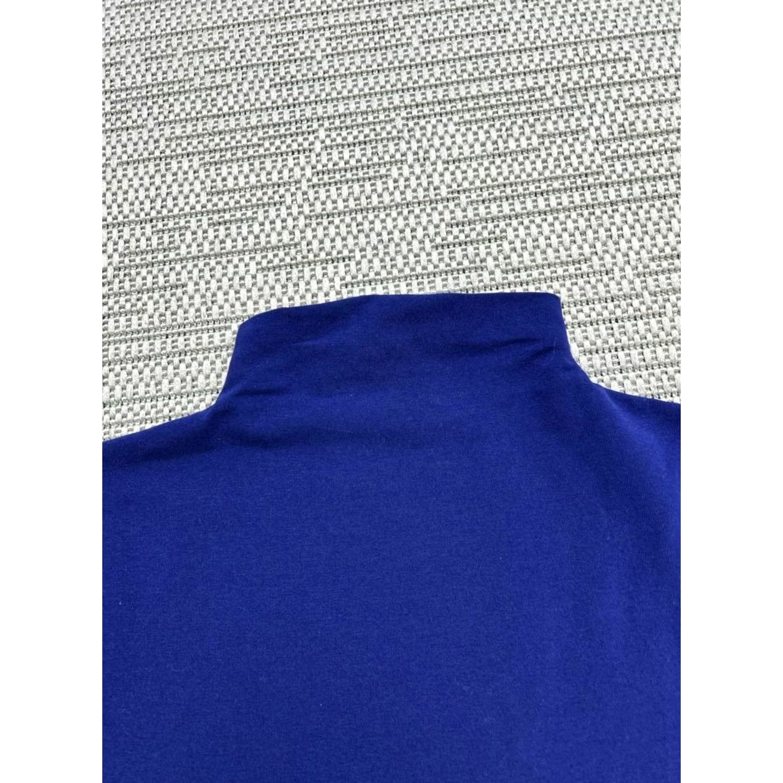Madewell Madewell Shirt Women Small Blue Cotton Stretch Short Sleeve Mock Neck T Shirt Slim Fit Size S / US 4 / IT 40 - 3 Thumbnail