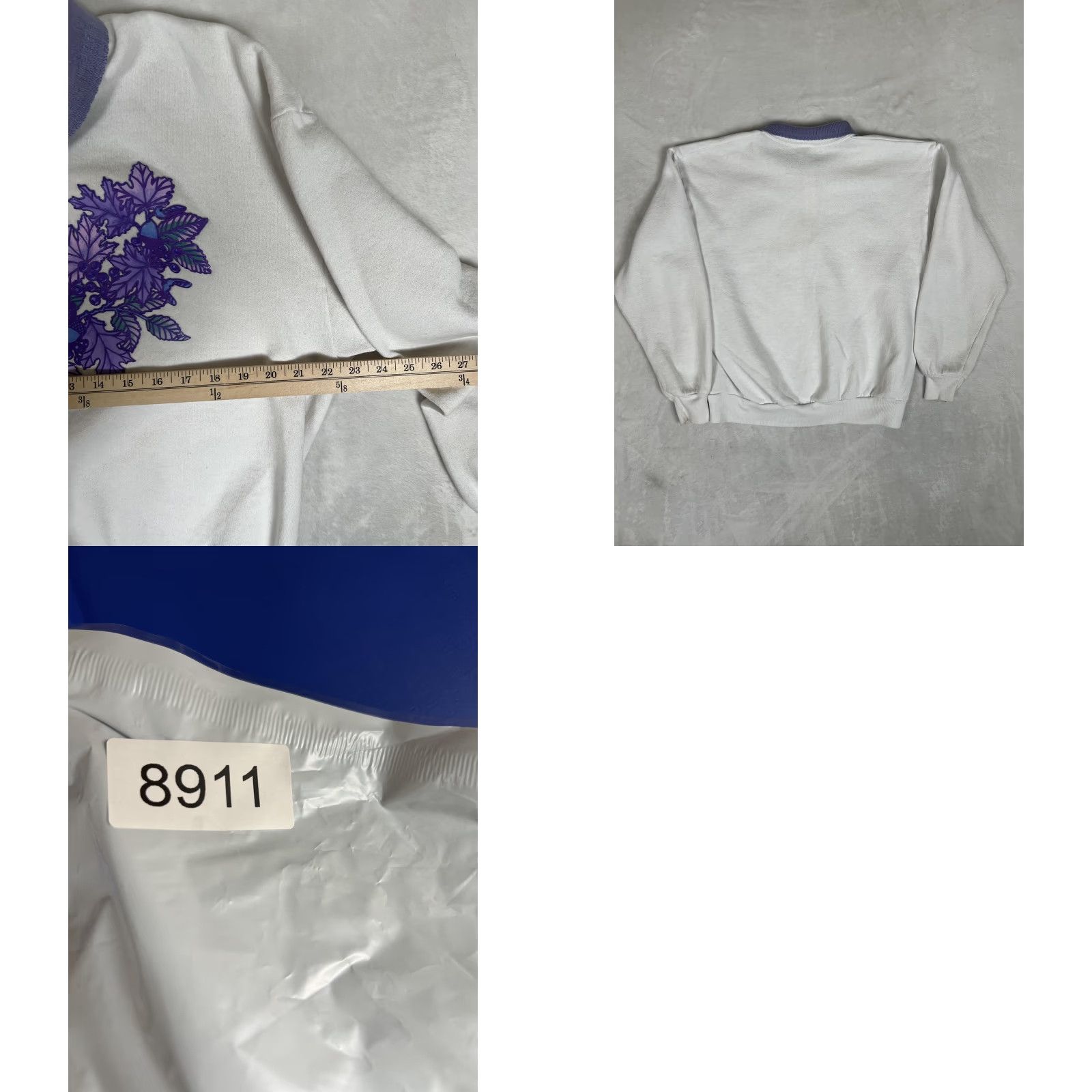 Vintage VINTAGE Morning Sun Sweatshirt Womens Large White Purple Floral Made USA 90s Size L / US 10 / IT 46 - 8 Thumbnail