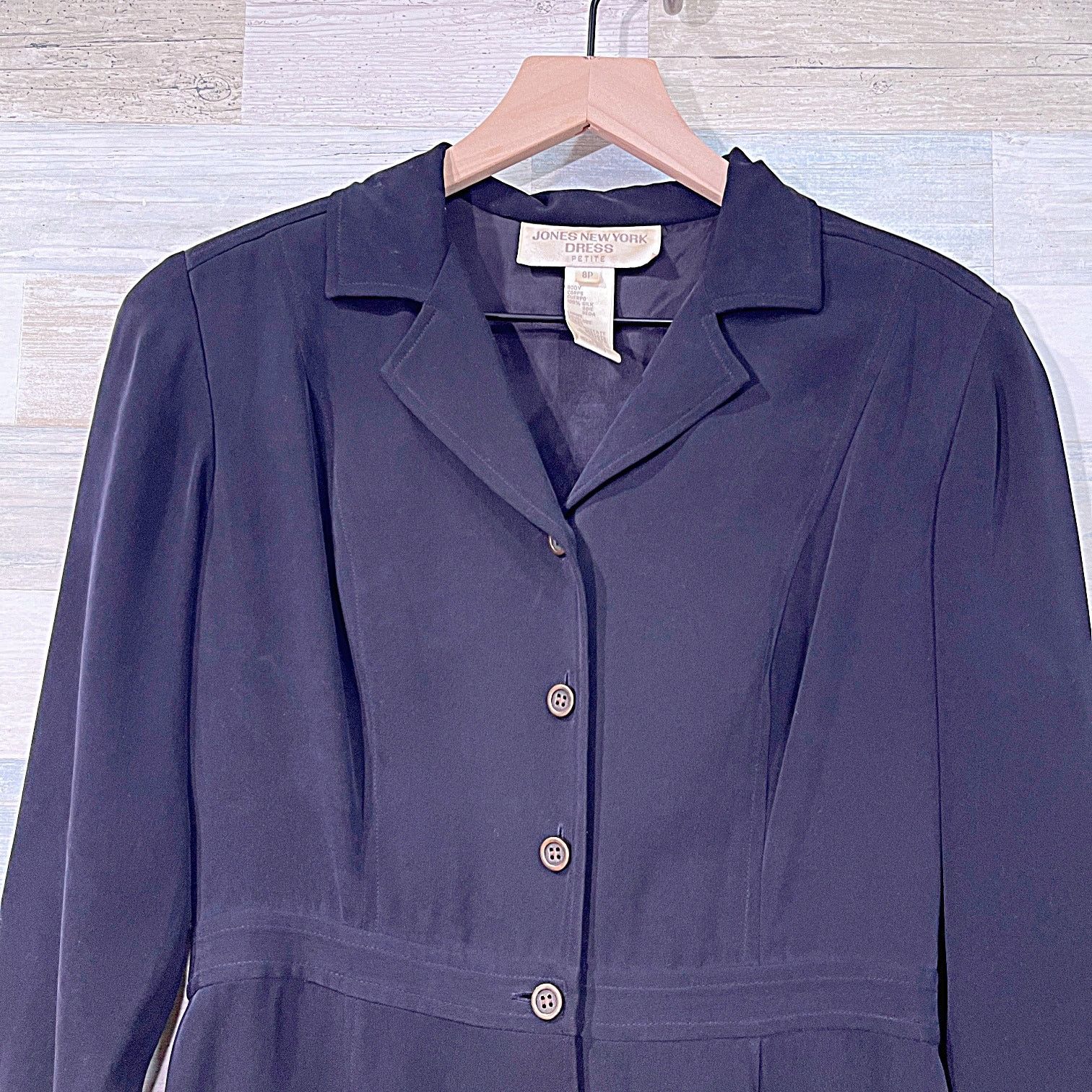 Jones New York × Vintage JONES NEW YORK Vintage 100% Silk Shirt Dress Womens 8P Size M / US 6-8 / IT 42-44 - 2 Thumbnail
