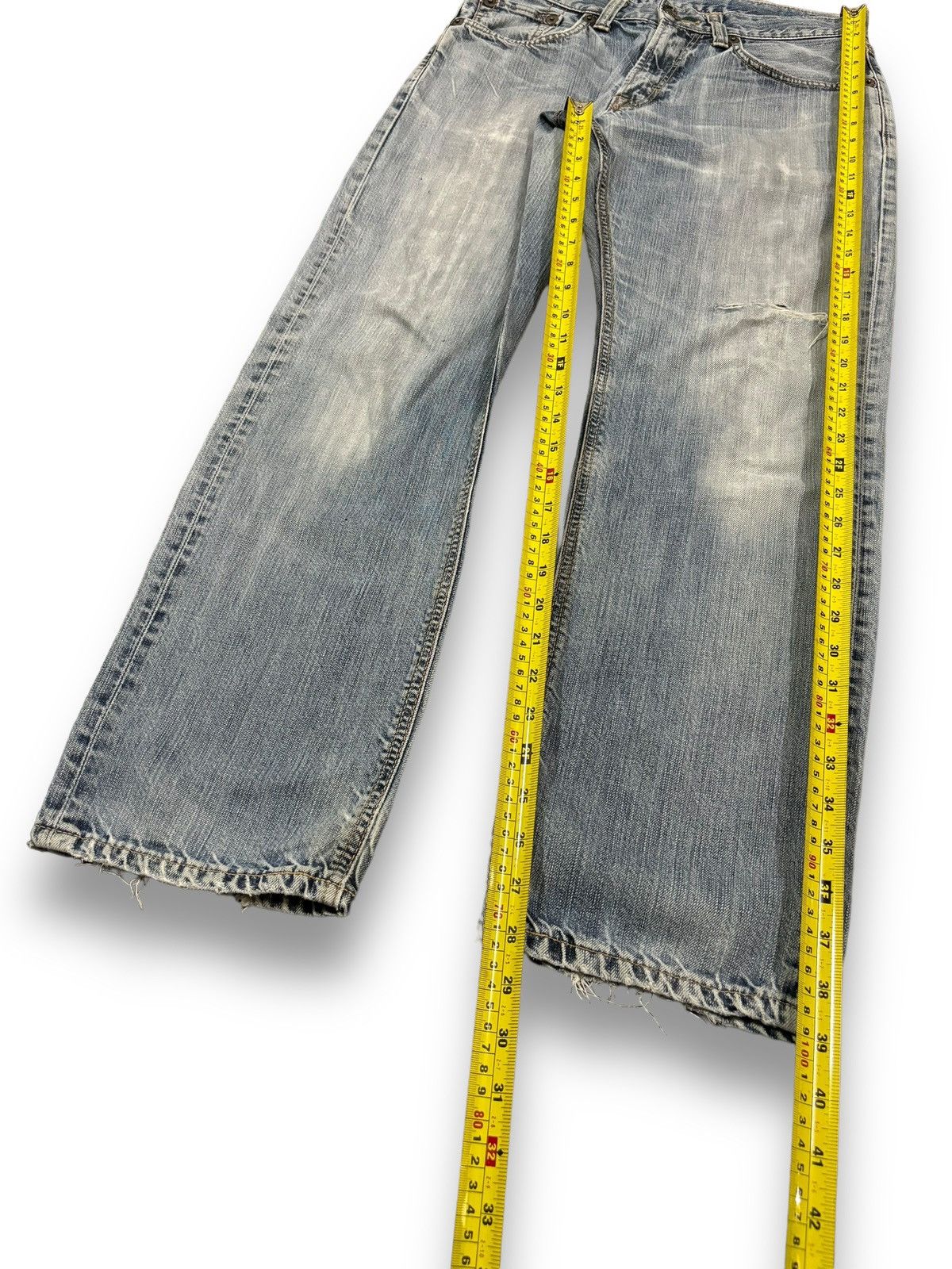 Edwin Vintage Edwin 503 Premium Blue Wash Distressed Grunge Jeans Size US 30 / EU 46 - 15 Thumbnail