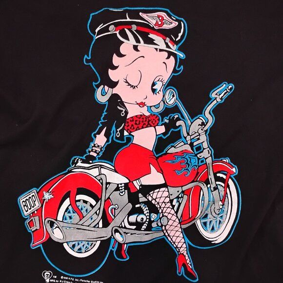 Vintage 90s Betty Boop Biker Harley T-Shirt