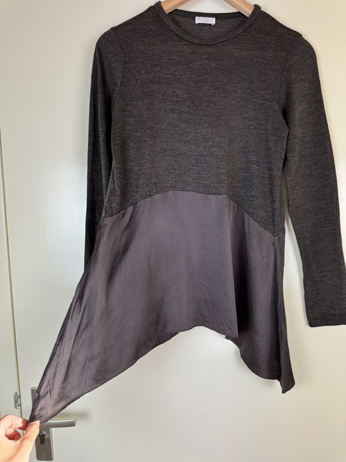 Brunello Cucinelli Brunello Cucinelli wool silk long sleeve top sweater brown S Size S / US 4 / IT 40 - 3 Thumbnail