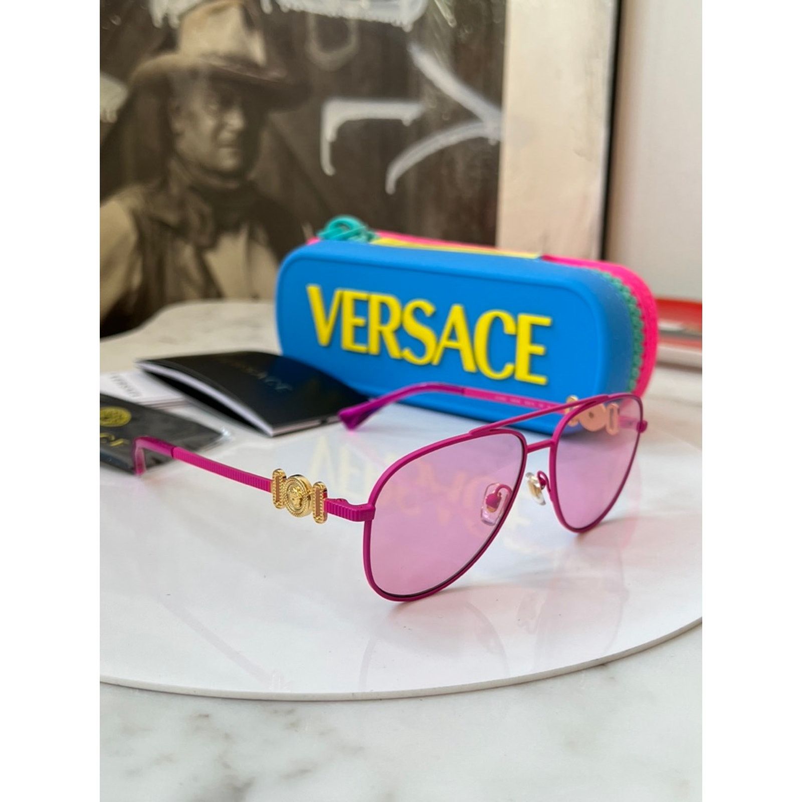Versace NEW Versace Kids VK2002 Pink Aviator Sunglasses Size ONE SIZE - 4 Thumbnail