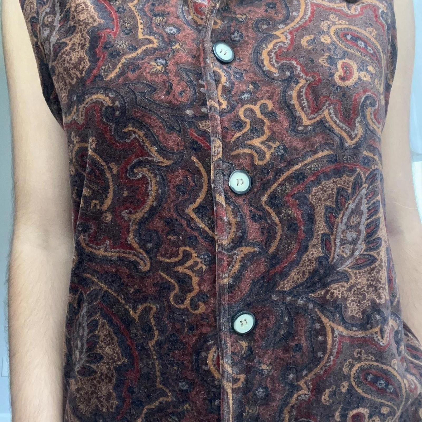 Other Brown paisley button up vest with tie back #boho #western Size S / US 4 / IT 40 - 7 Thumbnail