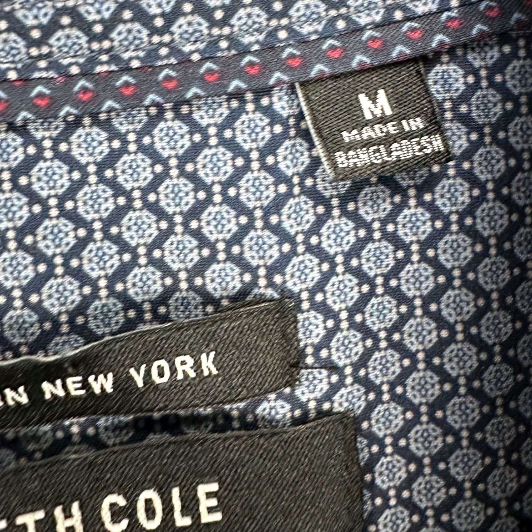 Kenneth Cole KENNETH COLE Mens Button Up Shirt Medium Blue Geometric Long Sleeve Slim Fit NEW Size US M / EU 48-50 / 2 - 5 Thumbnail