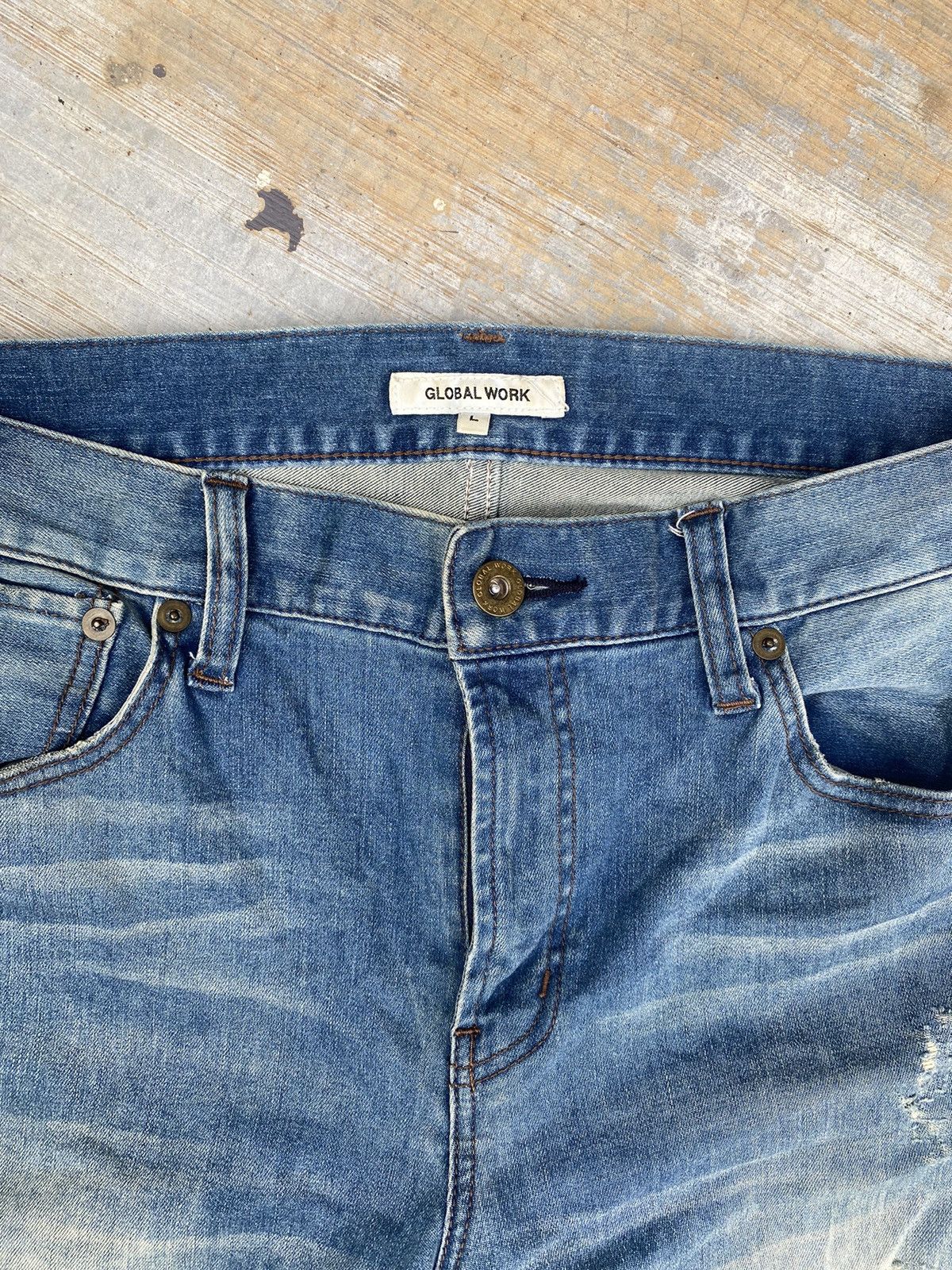 Global Work Global Work Distresses Spandex Jeans Size US 31 - 3 Thumbnail