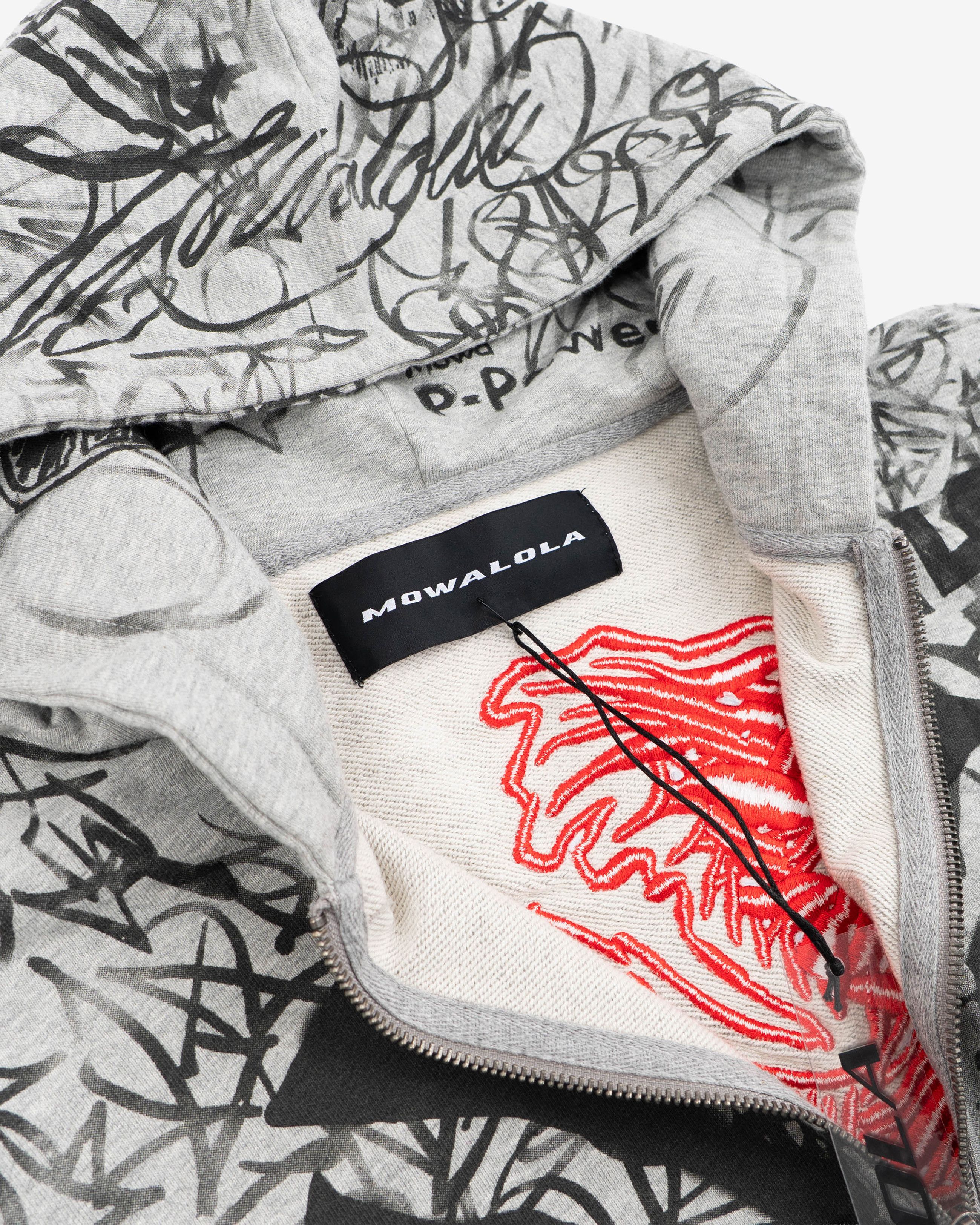 Mowalola Grey Graffiti Zip-Hoodie Size US M / EU 48-50 / 2 - 3 Thumbnail