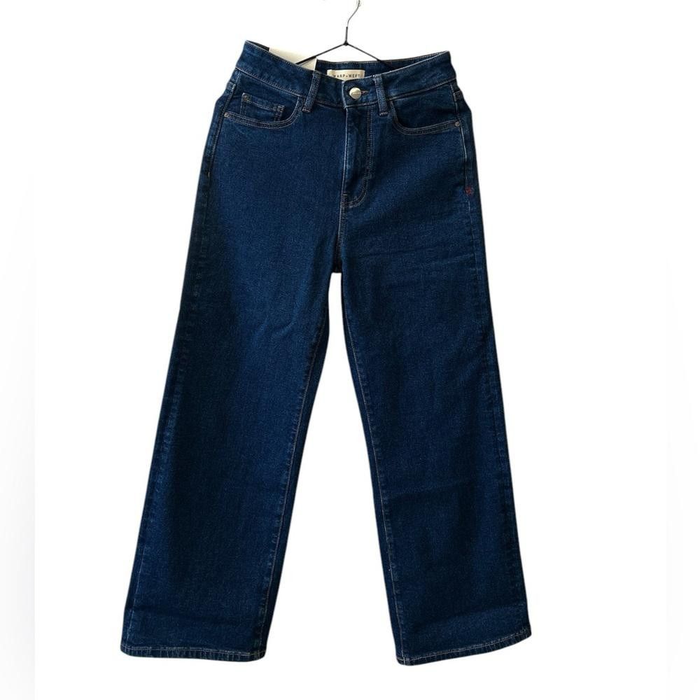 Designer Warp + Weft ICN Cropped Wide Leg Jeans Size 0/25 Size 25" / US 0 / IT 36 - 1 Thumbnail