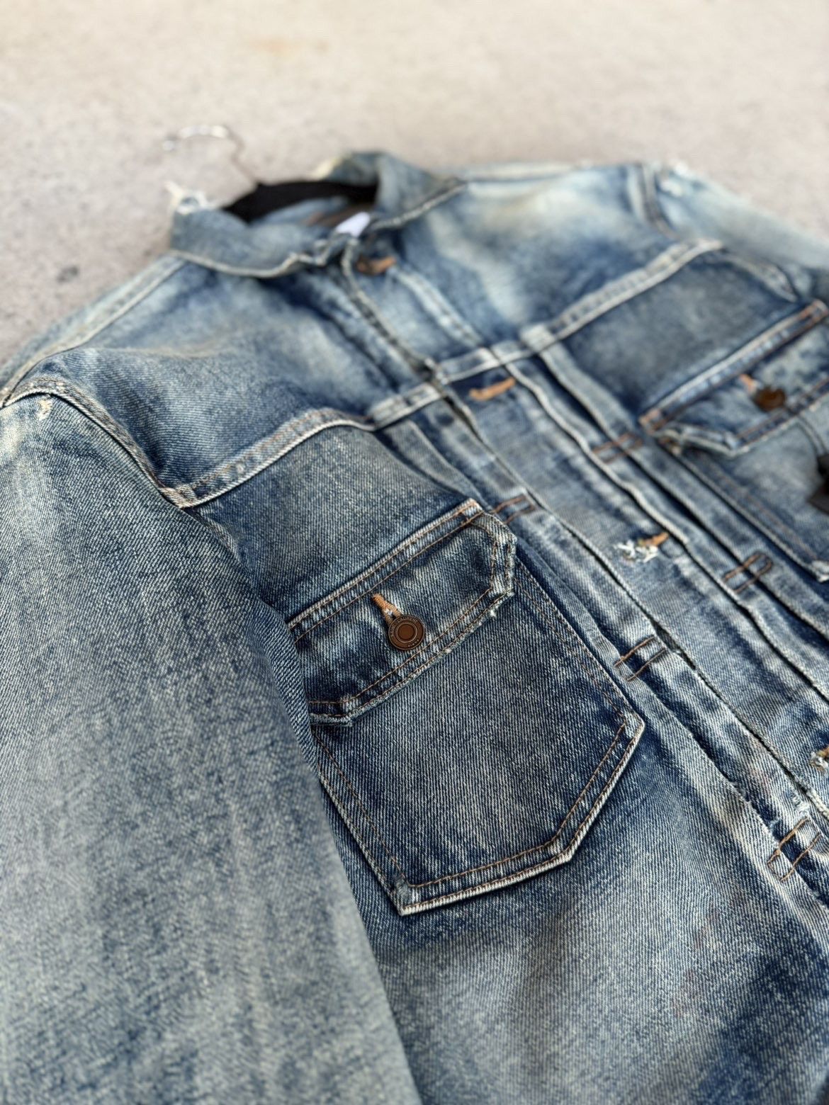 Saint Laurent Paris Saint Laurent made in japan distressed denim jacket Size US S / EU 44-46 / 1 - 3 Thumbnail