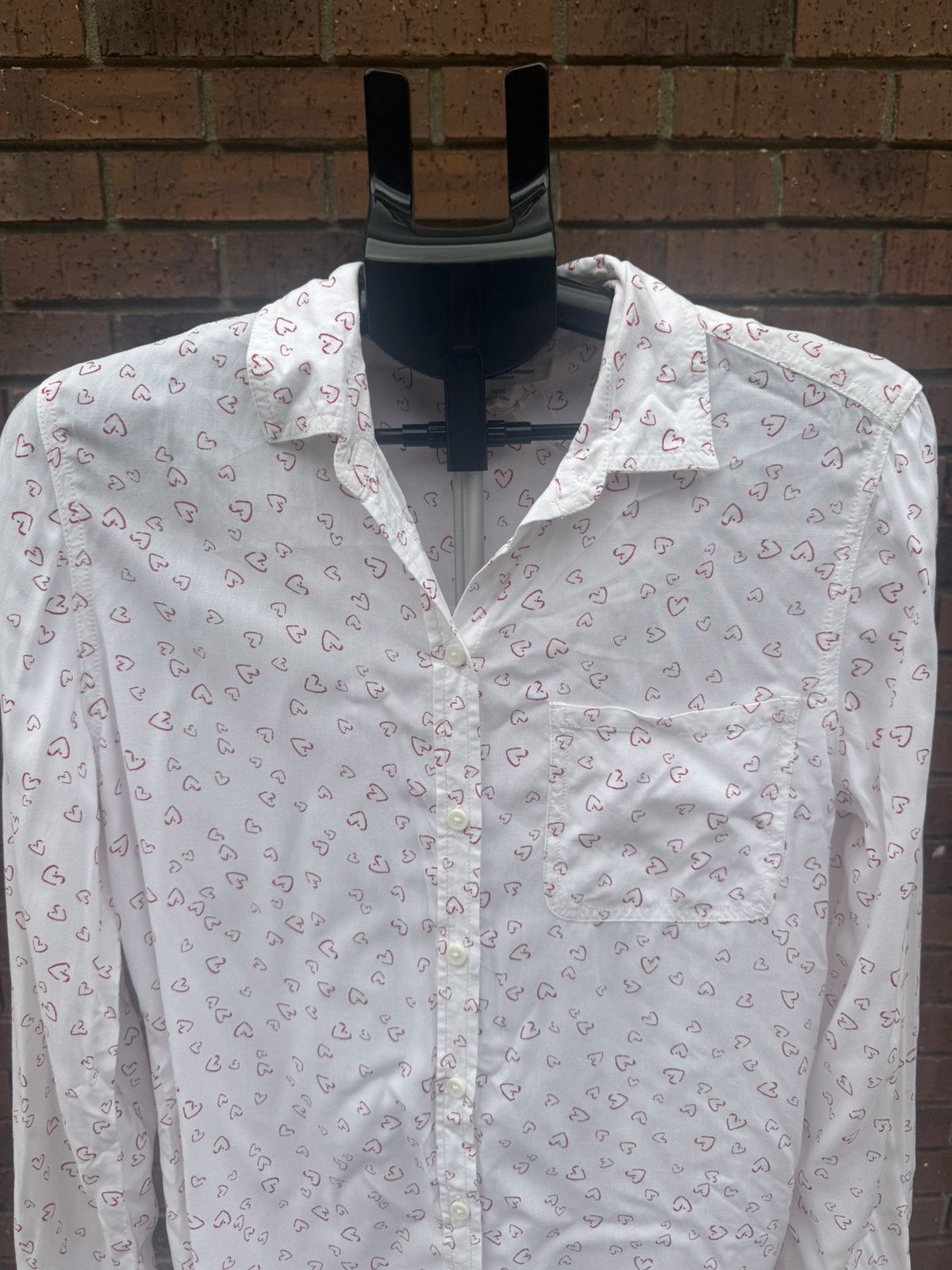 Other Beach Lunch Lounge Button Up Shirt Top White Red Heart Size M / US 6-8 / IT 42-44 - 4 Thumbnail