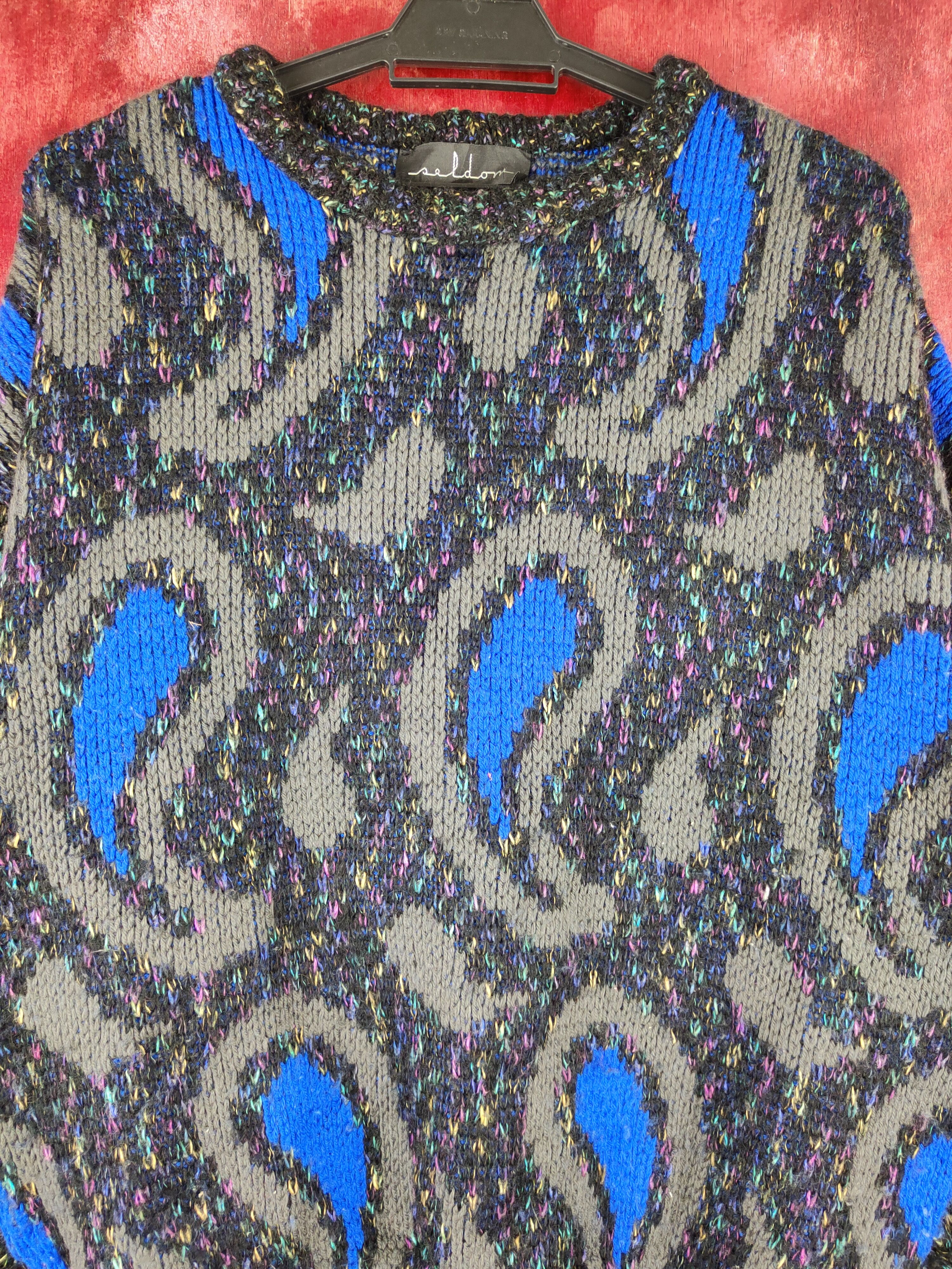 Homespun Knitwear DL Seldom Uomo Black Blue Knitwear Sweatshirt #S1270 Size US L / EU 52-54 / 3 - 2 Thumbnail