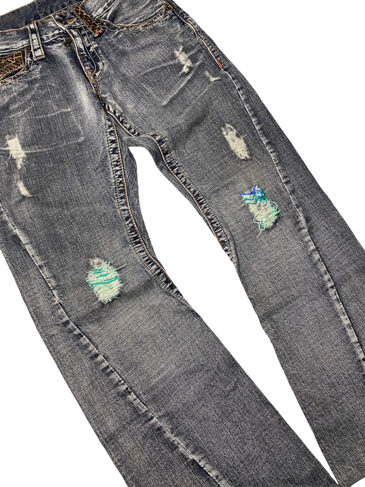 If Six Was Nine 2000's Semantic Design Flared Snakeskin Spiral Jeans Size US 28 / EU 44 - 6 Thumbnail