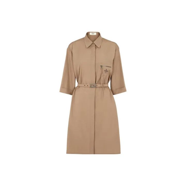 Fendi Fendi Logo Print Short Sleeve Shirt Dress 0079 Size M / US 6-8 / IT 42-44 - 1 Thumbnail